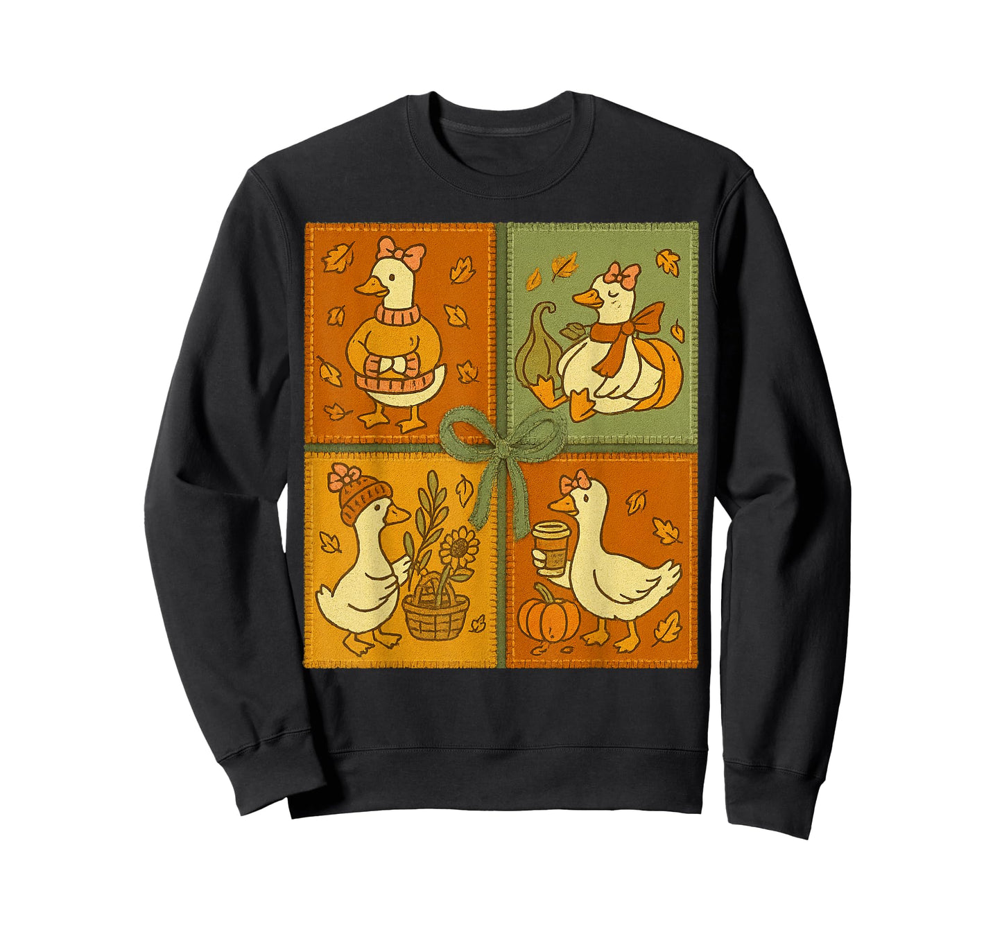 Preppy Goose Fall Vibes Thankful Grateful Funny Thanksgiving T-Shirt
