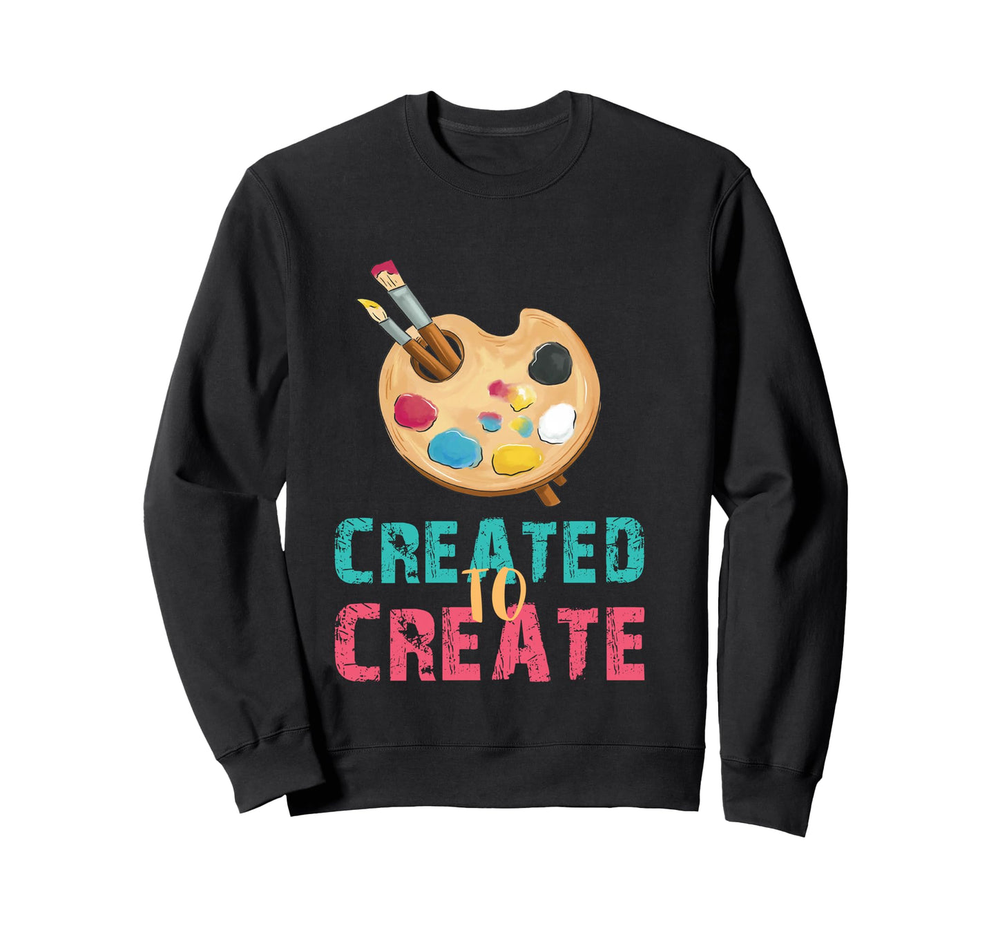 Art Teacher Created Art Palette Brush Artist Art Student Long Sleeve T-Shirt