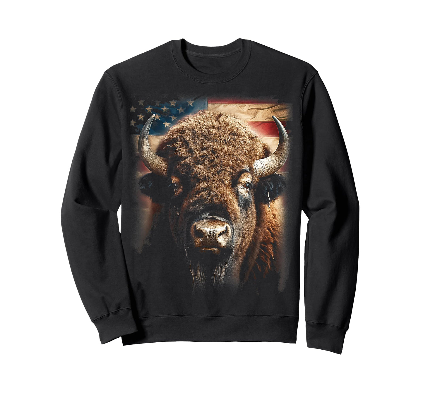 Western Buffalo American Bison USA Buffalo American flag Women Kids Men T-Shirt