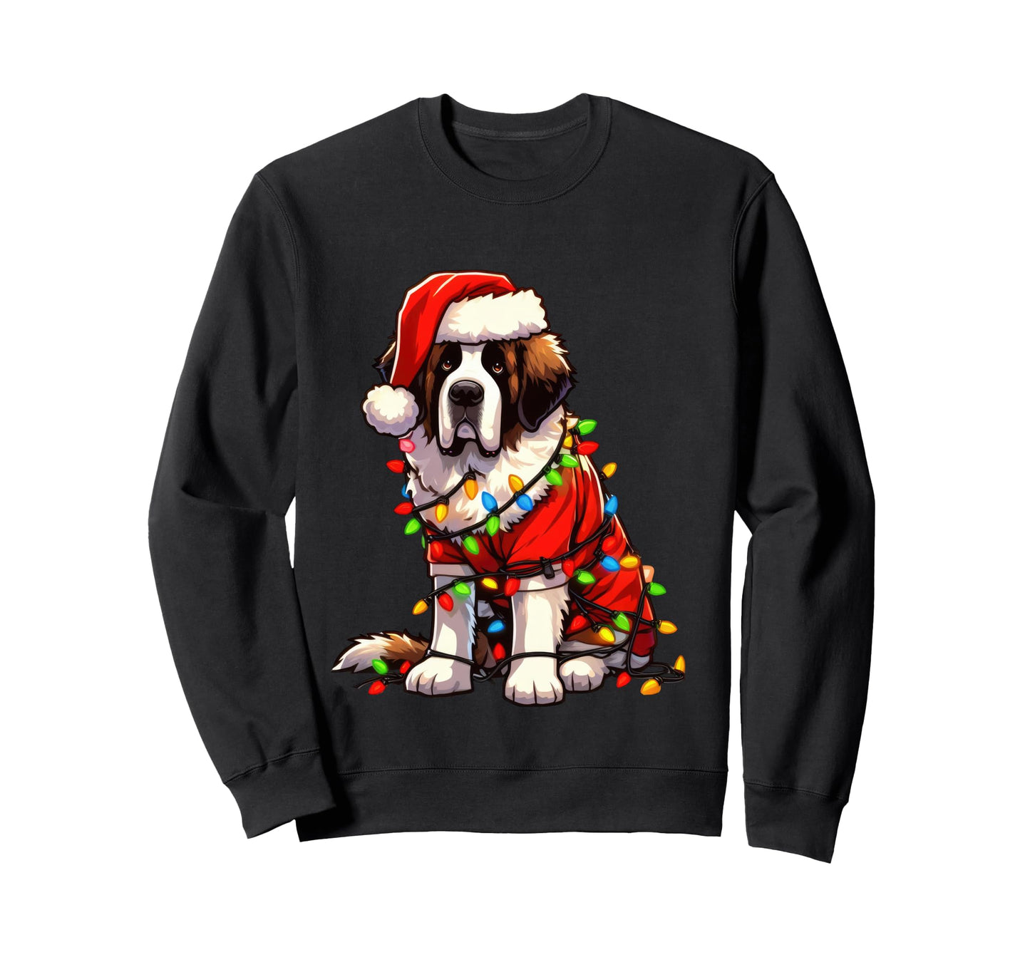 Saint Bernard Christmas Costume For Lover Dog Long Sleeve T-Shirt