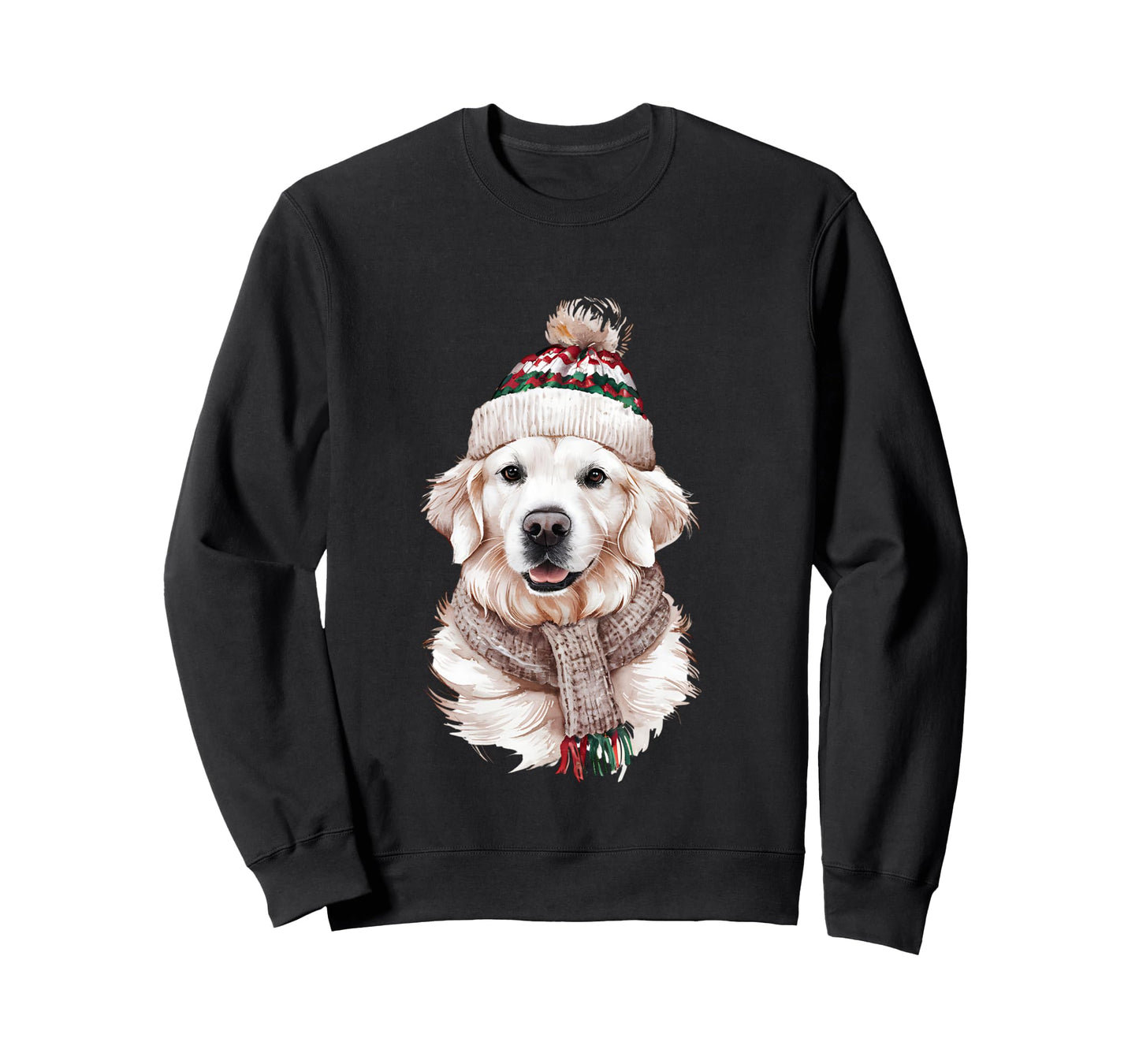 White English Cream Golden Retriever Mom Dog Puppy Christmas Long Sleeve T-Shirt