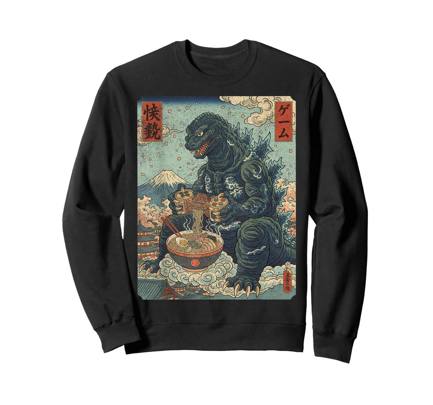 Funny Kaiju Gamer Ramen Video Game Japanese Anime T-Shirt