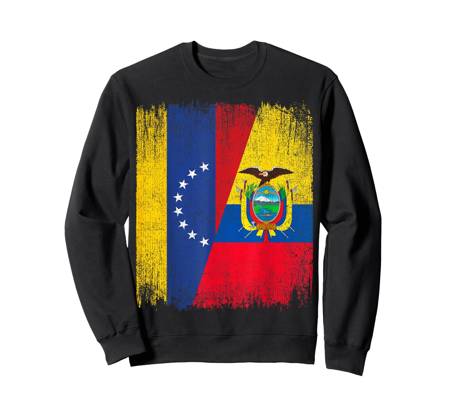 Half Venezuela Ecuador Flag Venezuelan Ecuadorian Roots T-Shirt
