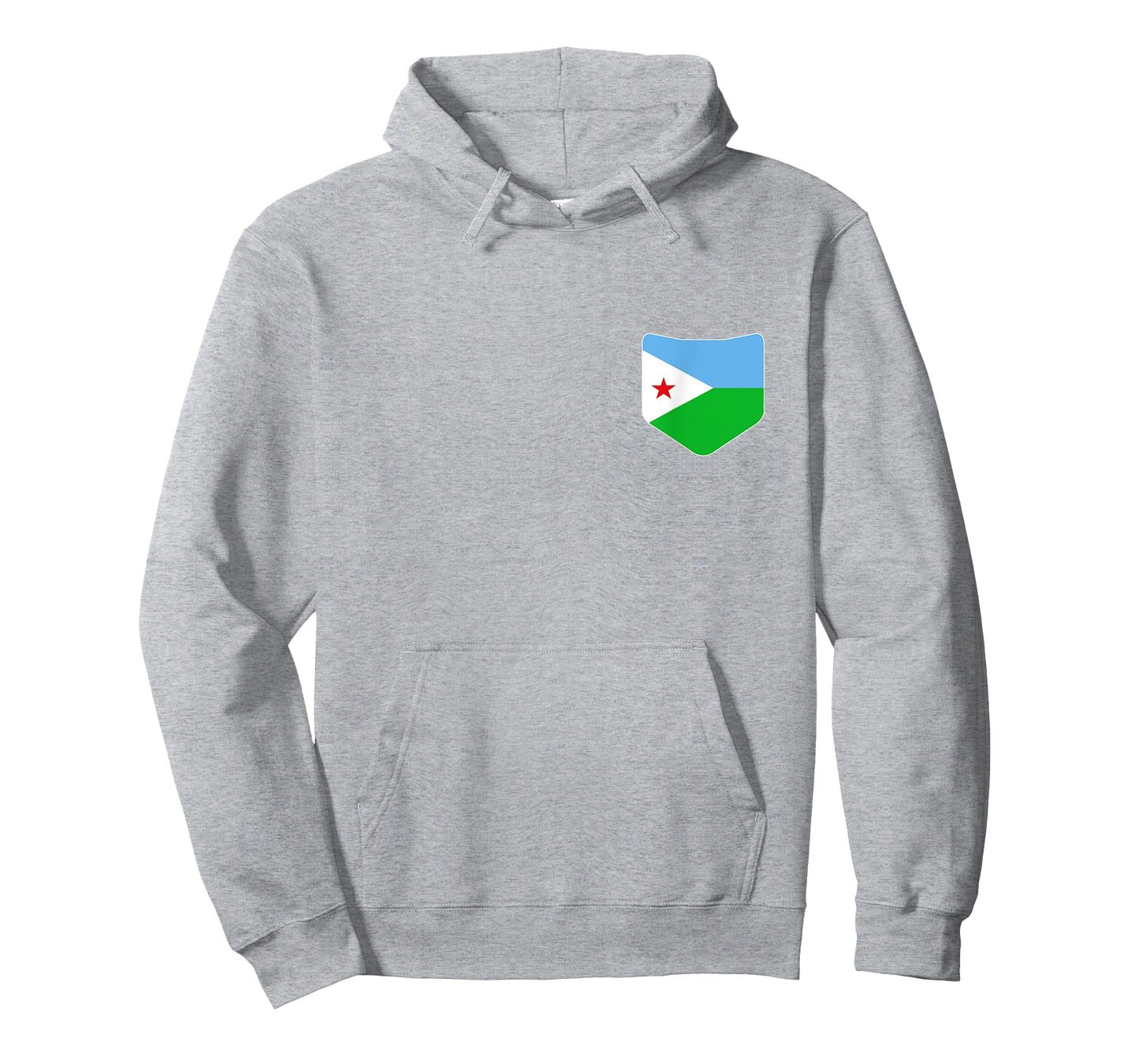 Djibouti Flag T-Shirt with Printed Djibouti Flag Pocket