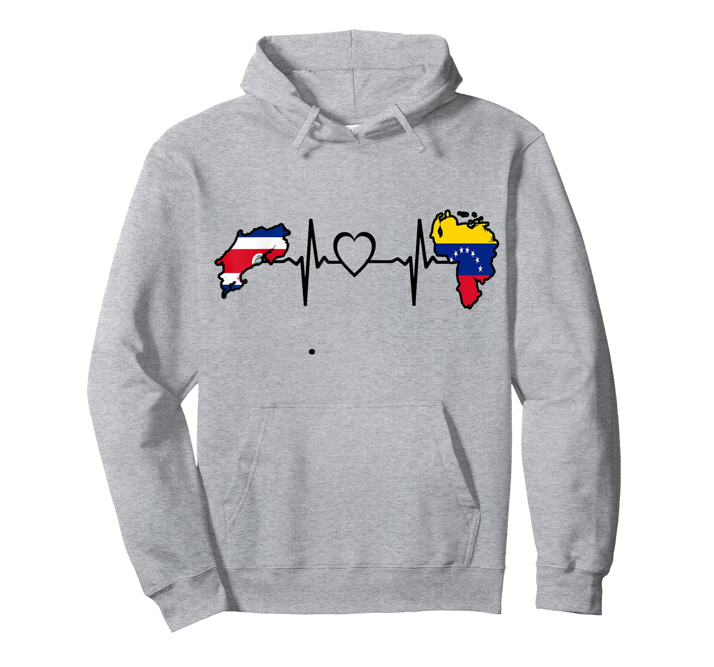 Costa Rica Venezuela Flag Costa Rican Venezuelan Heartbeat T-Shirt