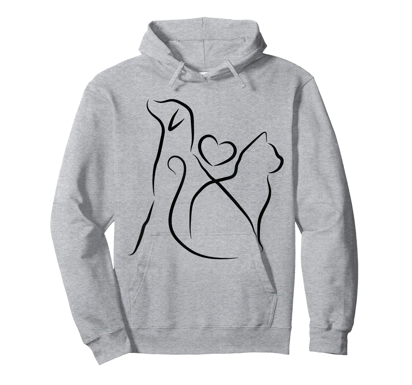 Dog Puppy and Baby Cat Heart - Animal Dog & Cat Heart T-Shirt