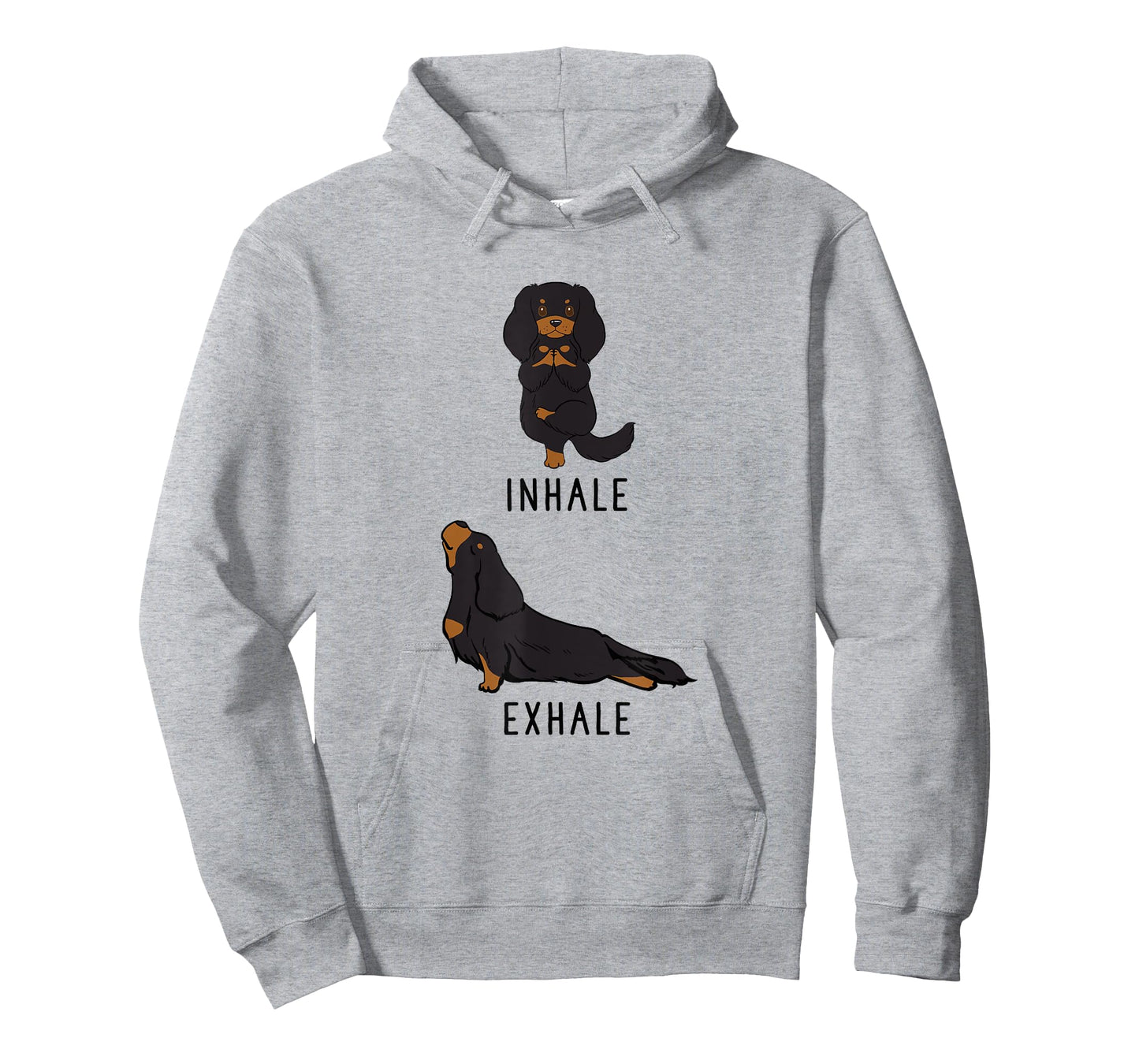 Inhale Exhale Cavalier King Charles Spaniel Funny Dog Yoga T-Shirt for Men Women Girls Kids