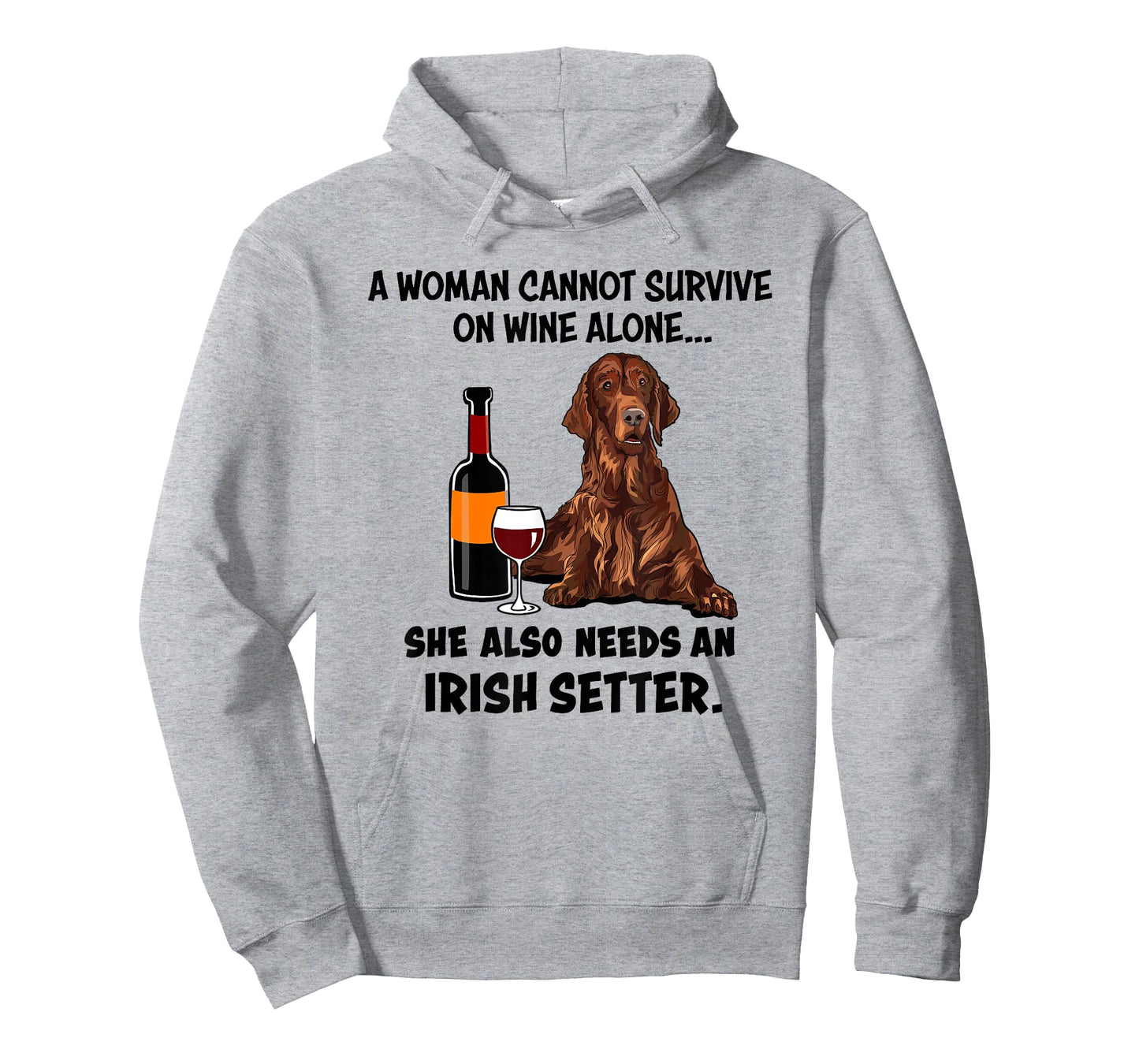 Funny Irish Setter & Wine Lover Dog Mom Surprise T-Shirt