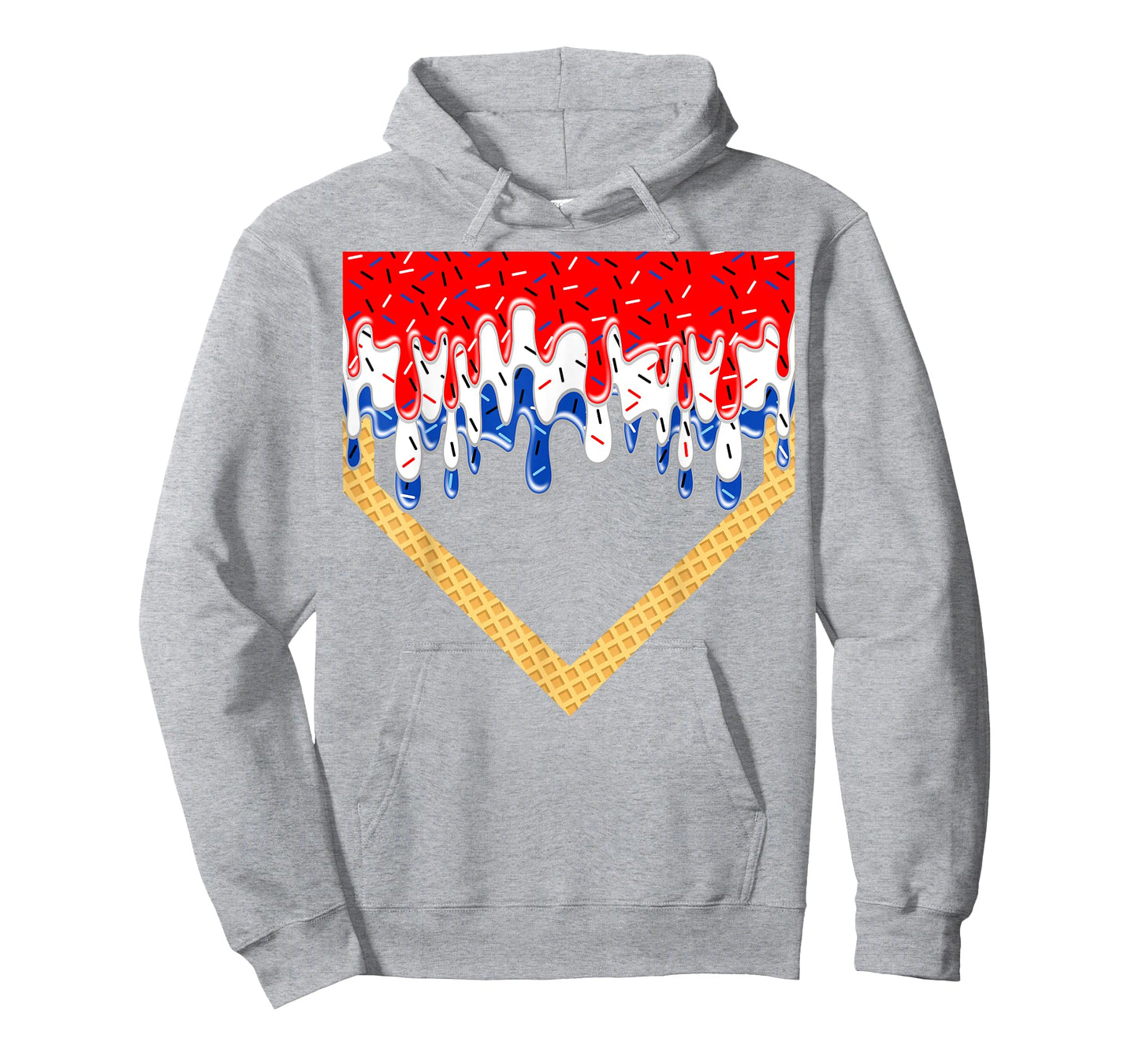 Baseball Drip American Flag Home Plate 4th Of July Patriotic T-Shirt