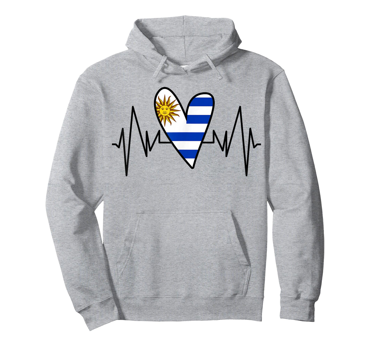 Uruguayan Flag Heartbeat EKG Heart T-Shirt