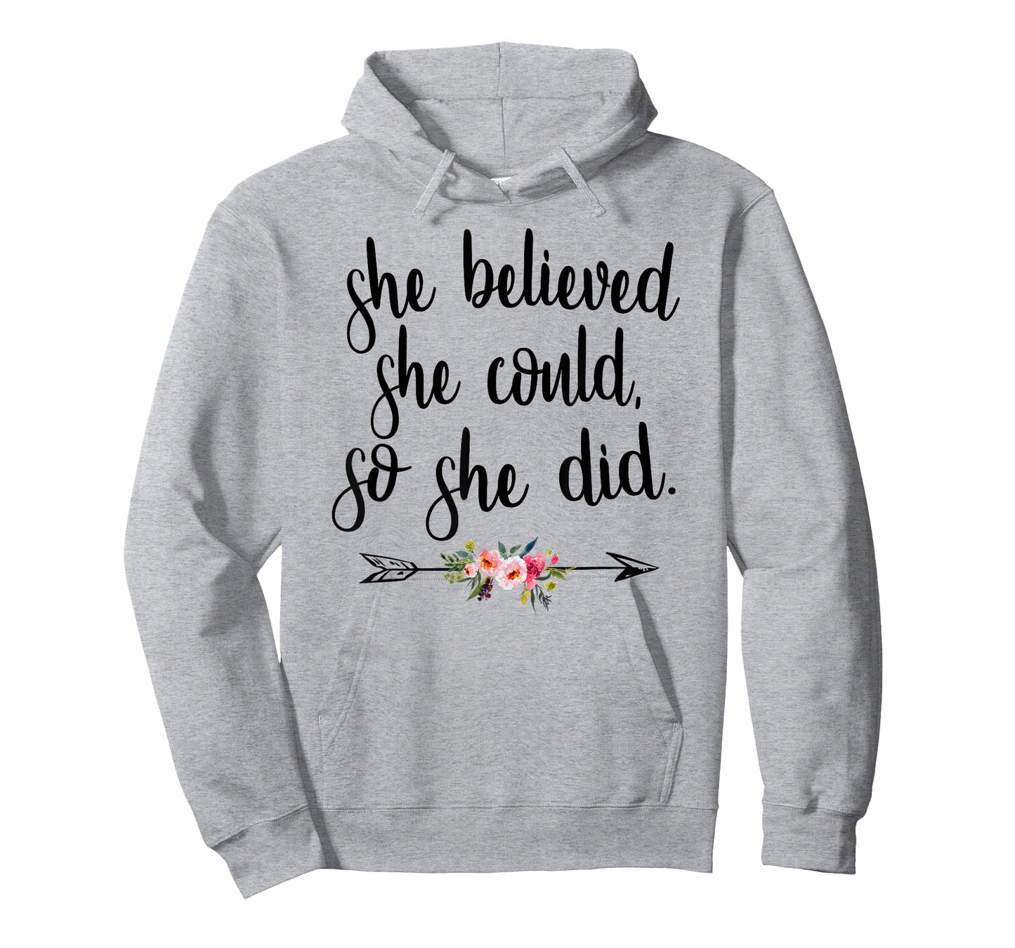 She Believed She Could So She Did Cute Boho Flower Cursive T-Shirt