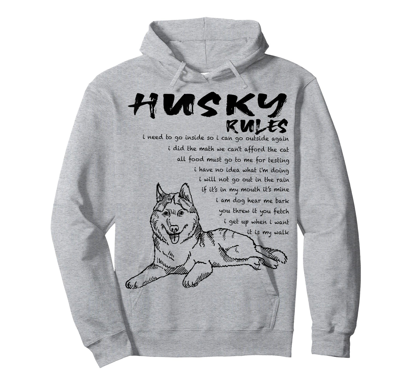 Funny Siberian Husky Dog Hand Drawn Art Men Women Girls Kids T-Shirt