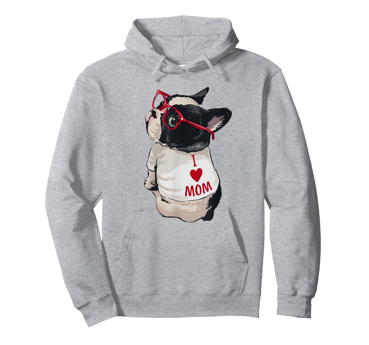Womens Girls I Heart Mom Love Mama Boston Terrier Dog Lover T-Shirt