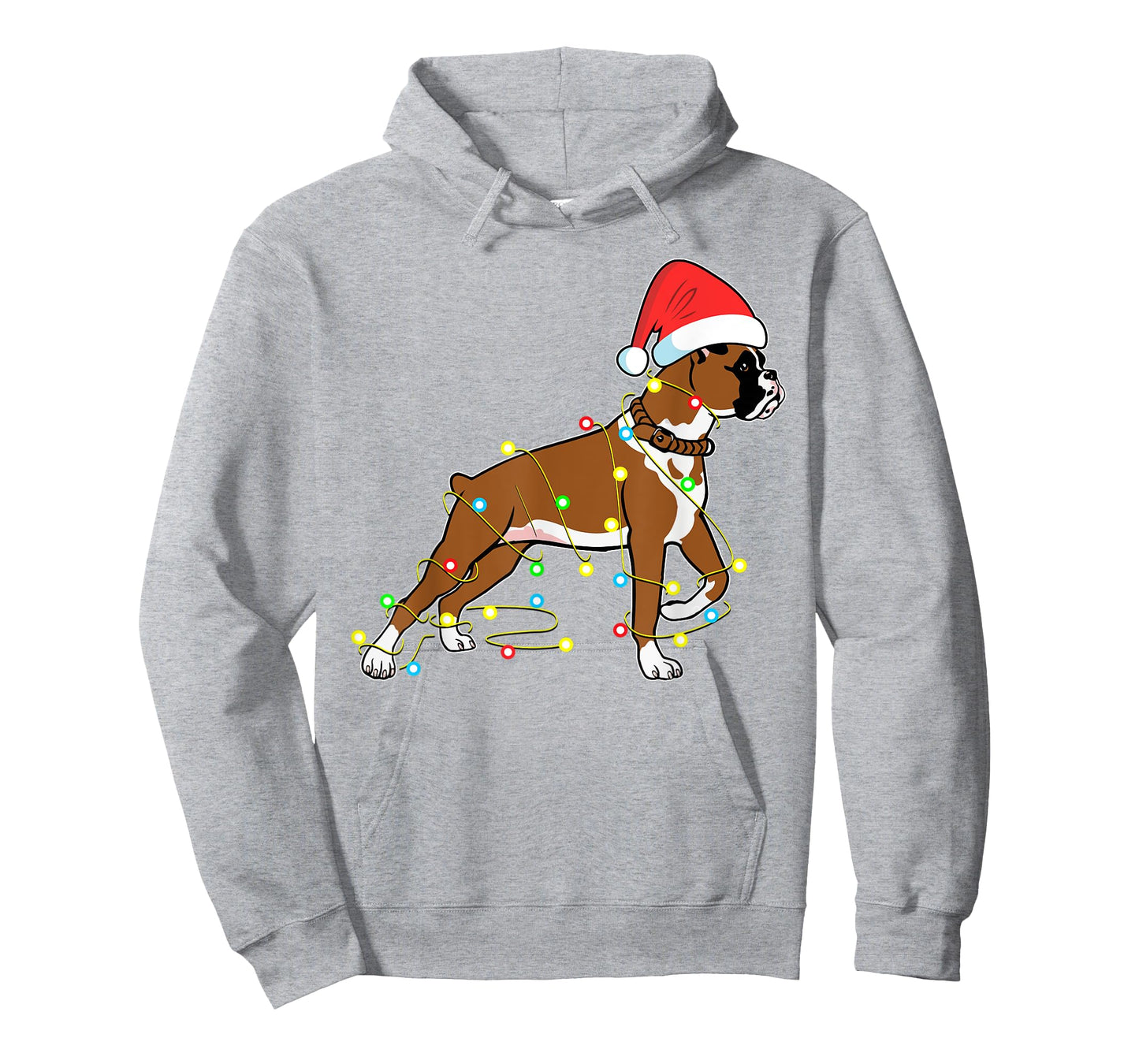 Christmas Lights Boxer Dog Lover Funny Gift T-Shirt for Men Women Kids