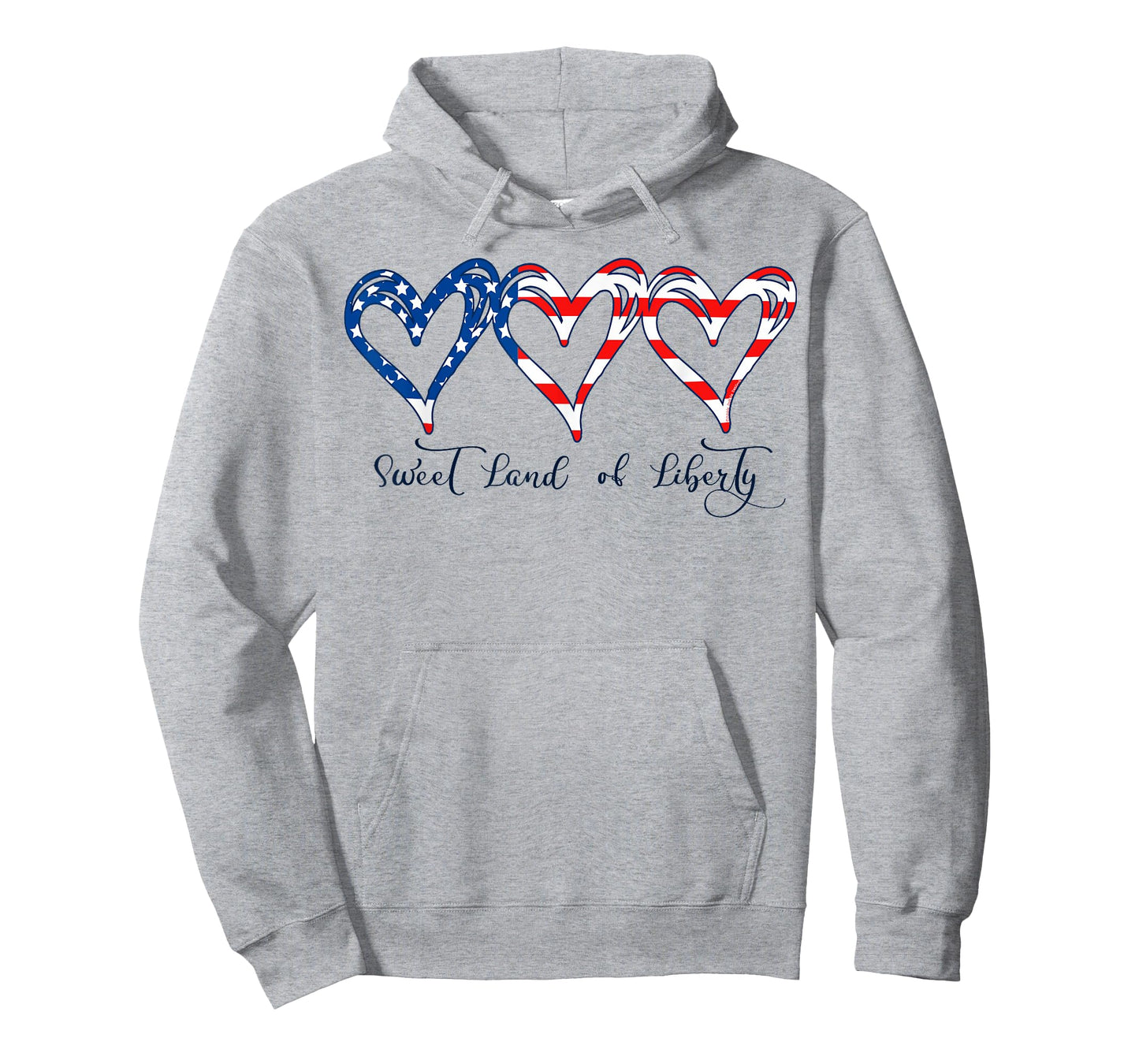 USA Flag Patriotic Hearts 4th of July Sweet Land of Liberty T-Shirt