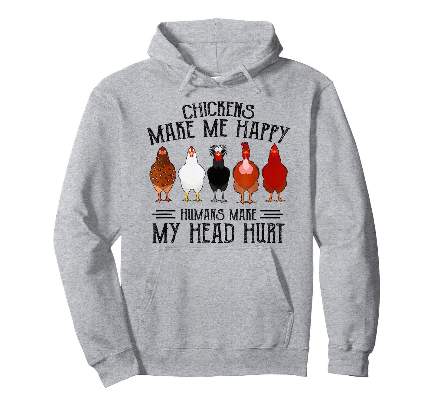 Retro Chickens make me happy humans make my head hurt funny T-Shirt