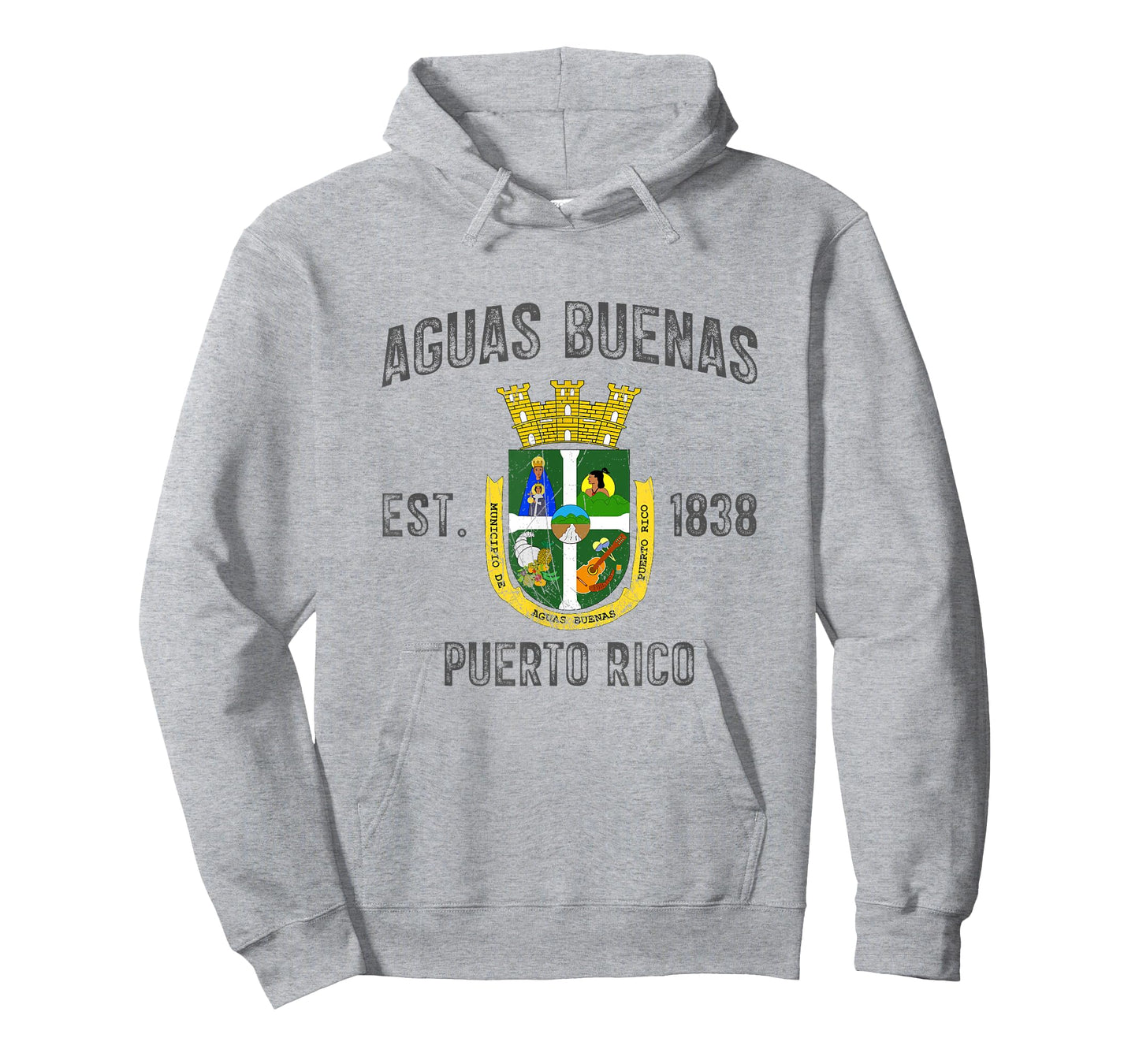 Vintage Aguas Buenas EST.1838 Puerto Rico Flag Design T-Shirt
