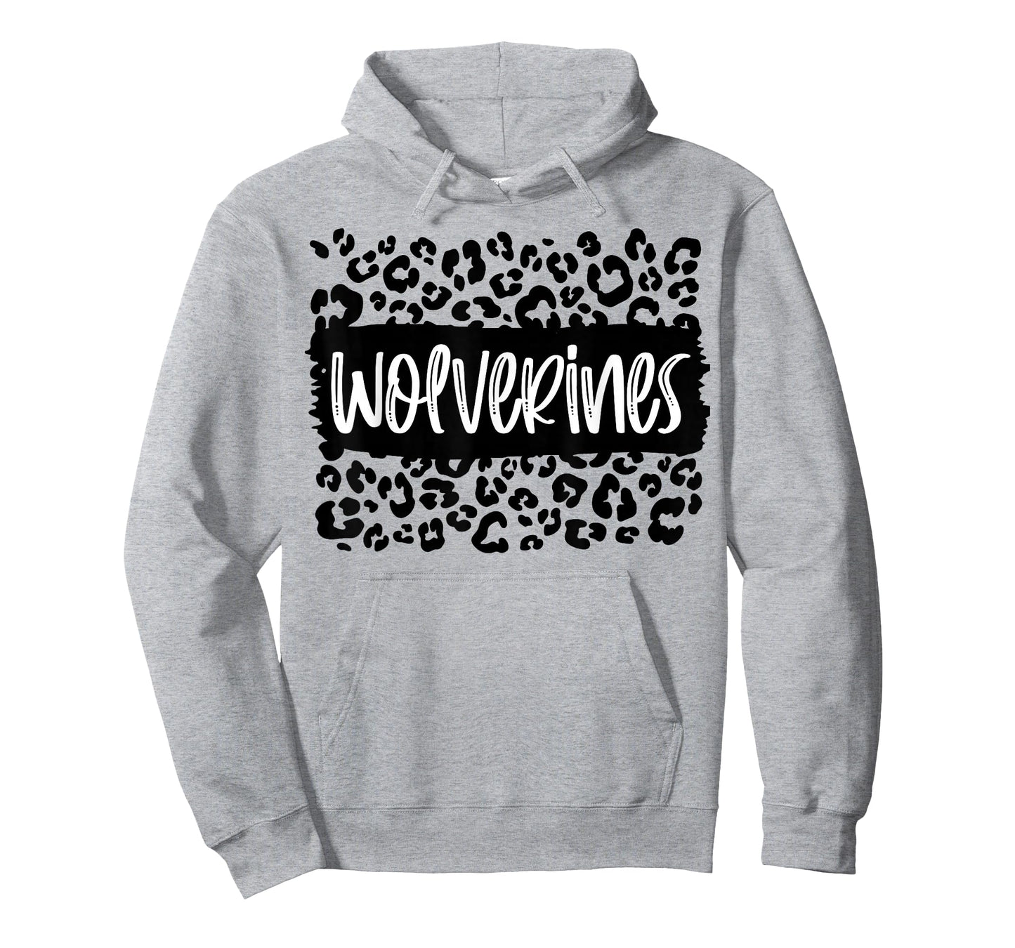 Wolverines Team Mascot School Spirit Game Night Leopard T-Shirt