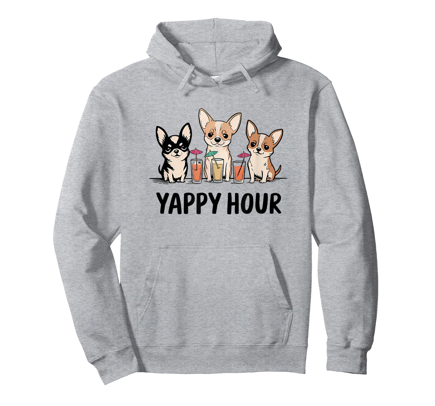 Yappy Hour Chihuahua Cocktail Dog Mom/Dad Funny Gift Design T-Shirt for Men Women