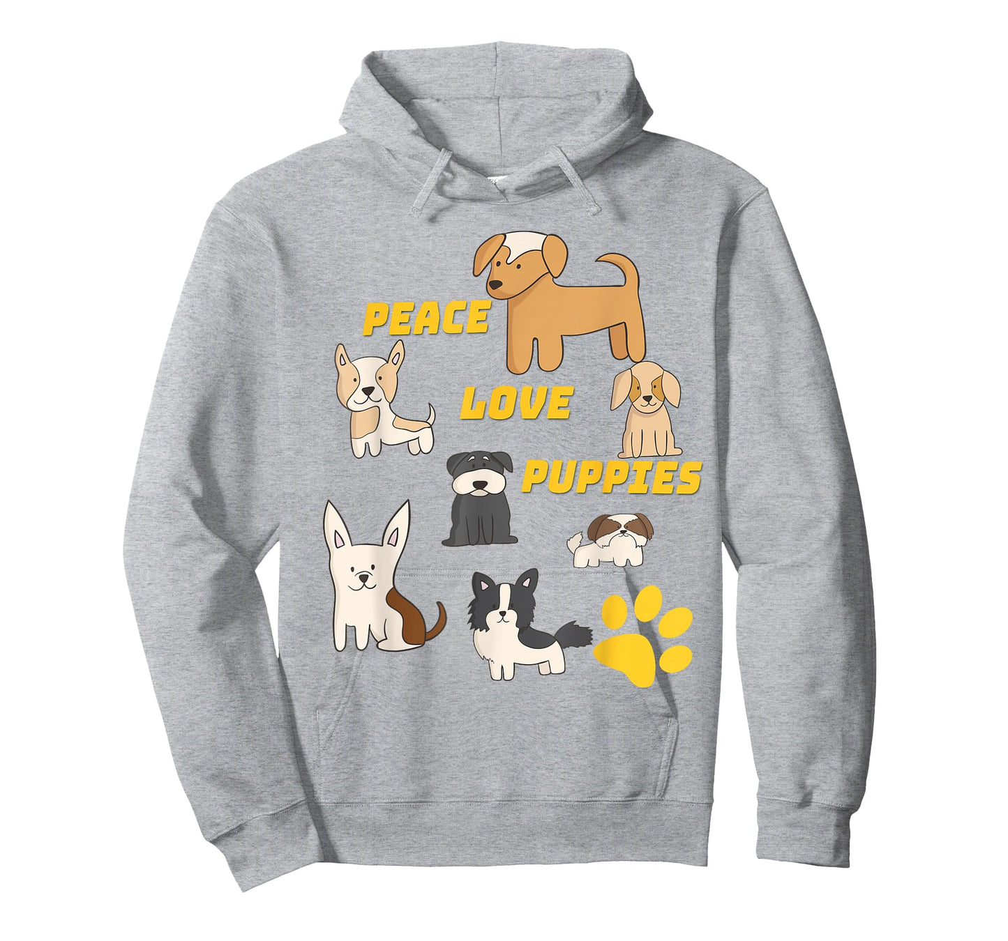 Peace Love Puppies Paw Print T Shirt