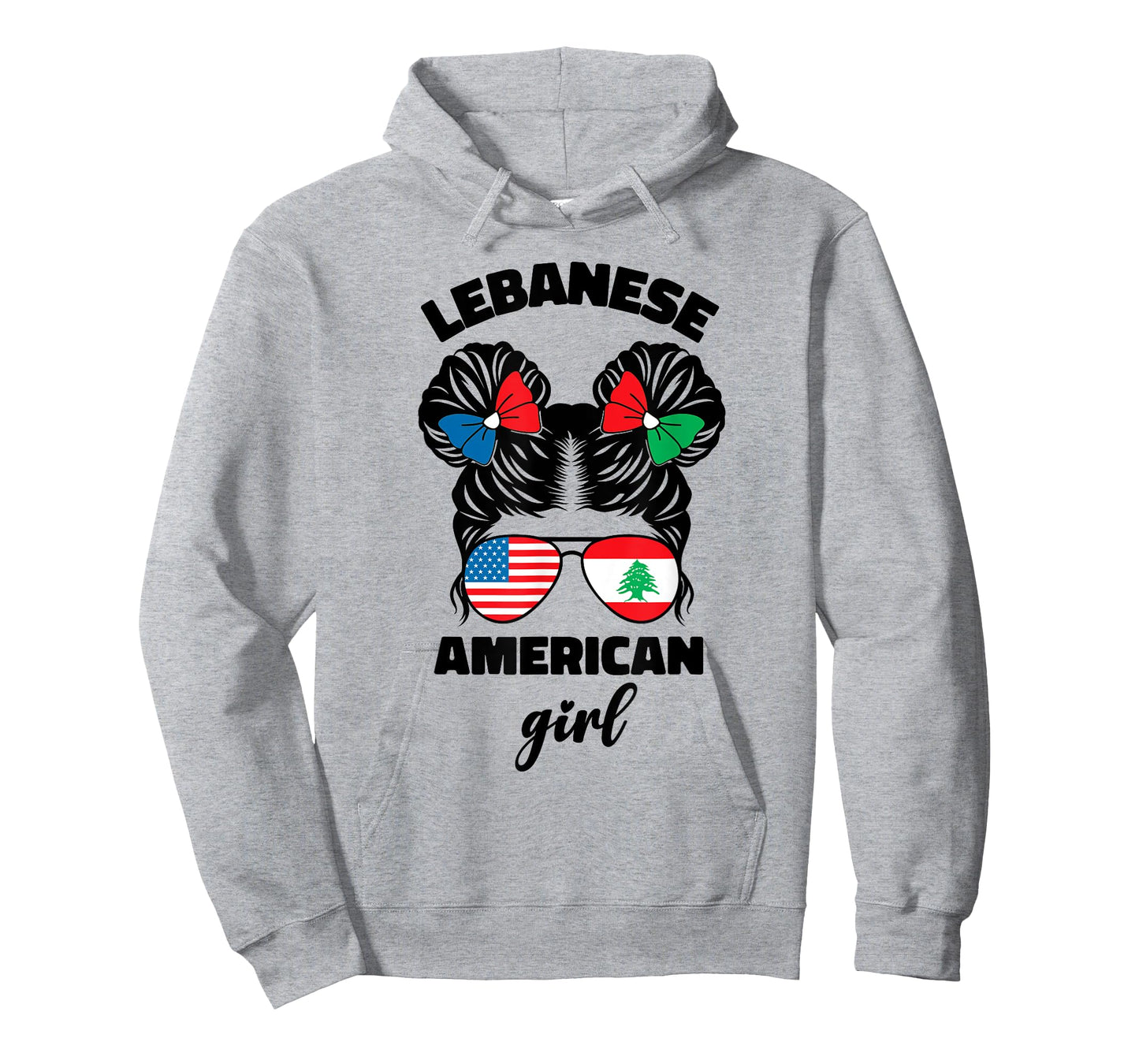 Funny Half American And Lebanese Lebanon Usa Flag Kids Girl T-Shirt