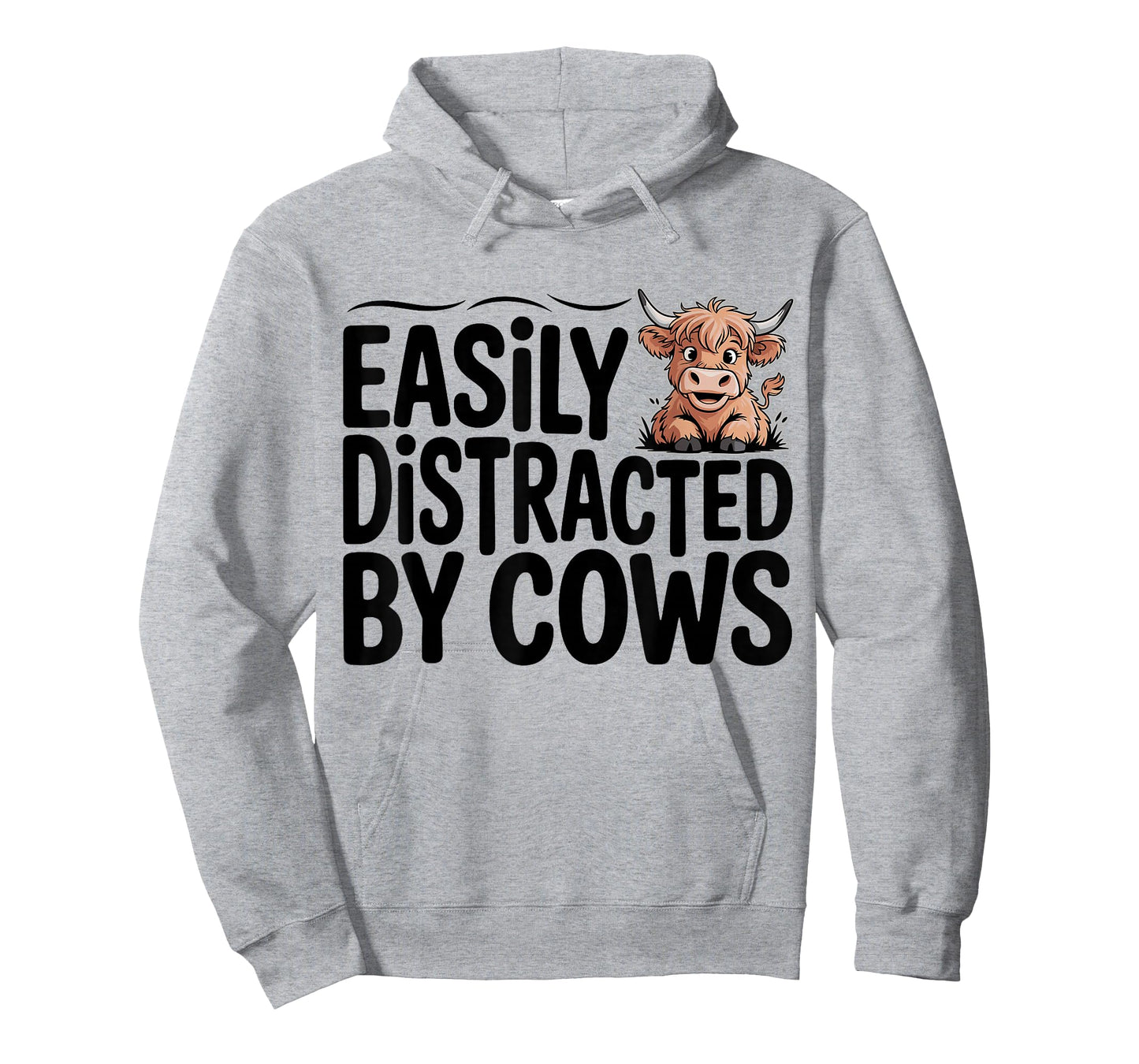 Easily Distracted by Cows Western Highland Cow T-Shirt
