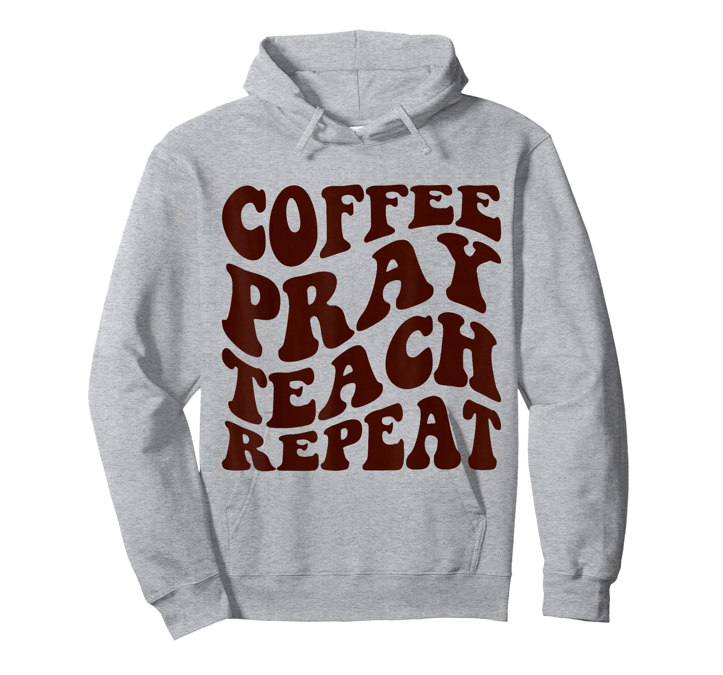 Homeschool Mom Coffee Pray Teach Repeat Retro Groovy T-Shirt