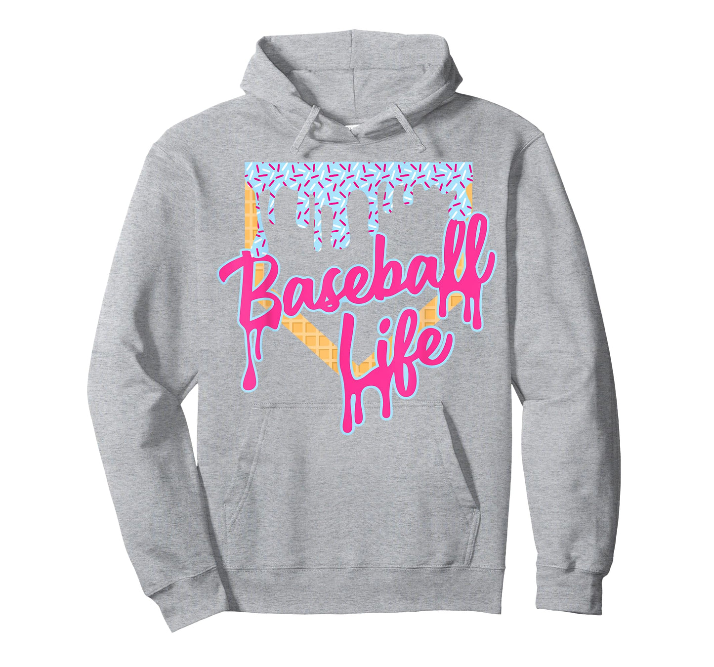 Baseball Life Baseball Home Plate Ice Cream Dripping T-Shirt