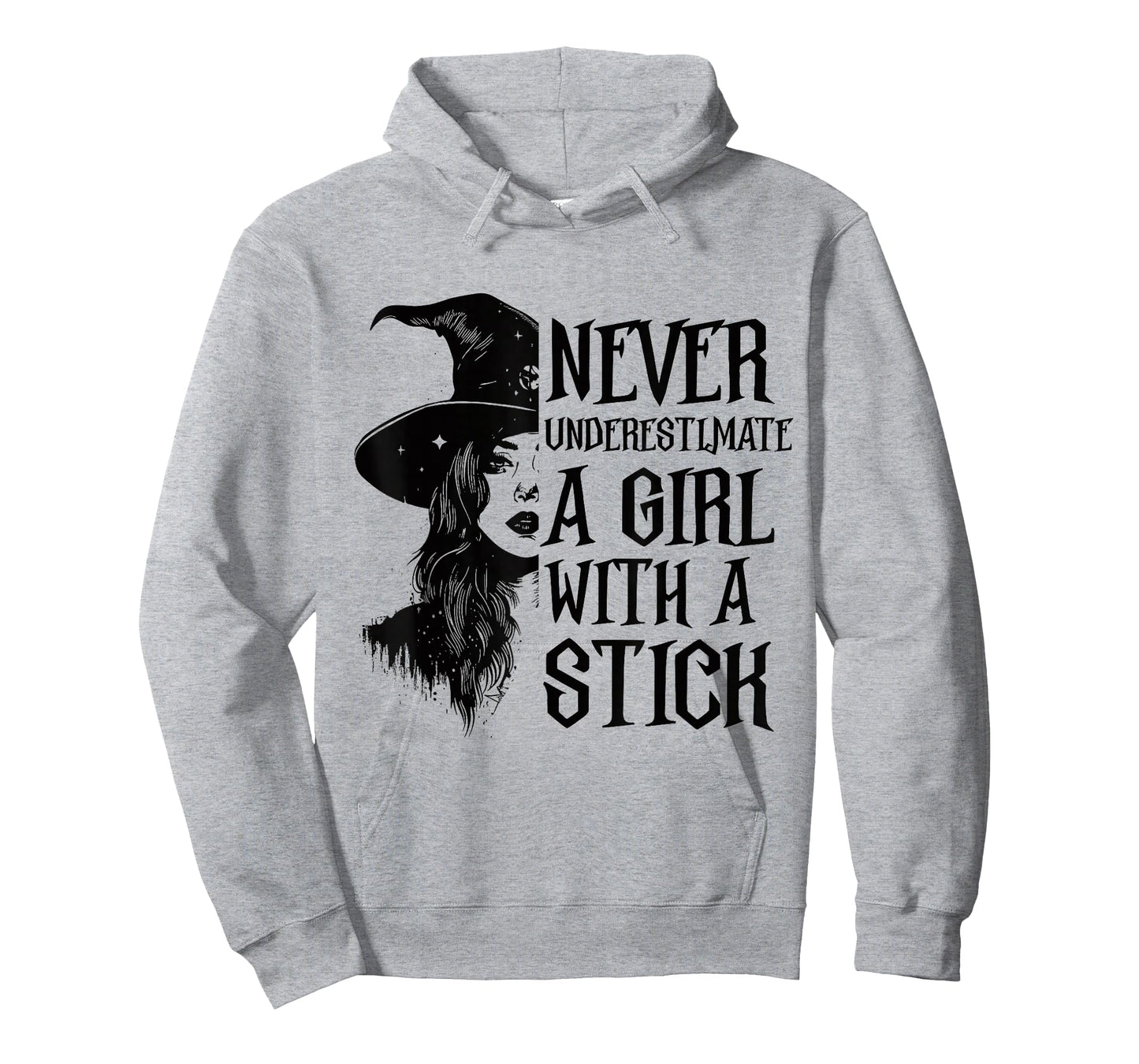 Never Underestimate A Girl with A Stick Witch Halloween T-Shirt