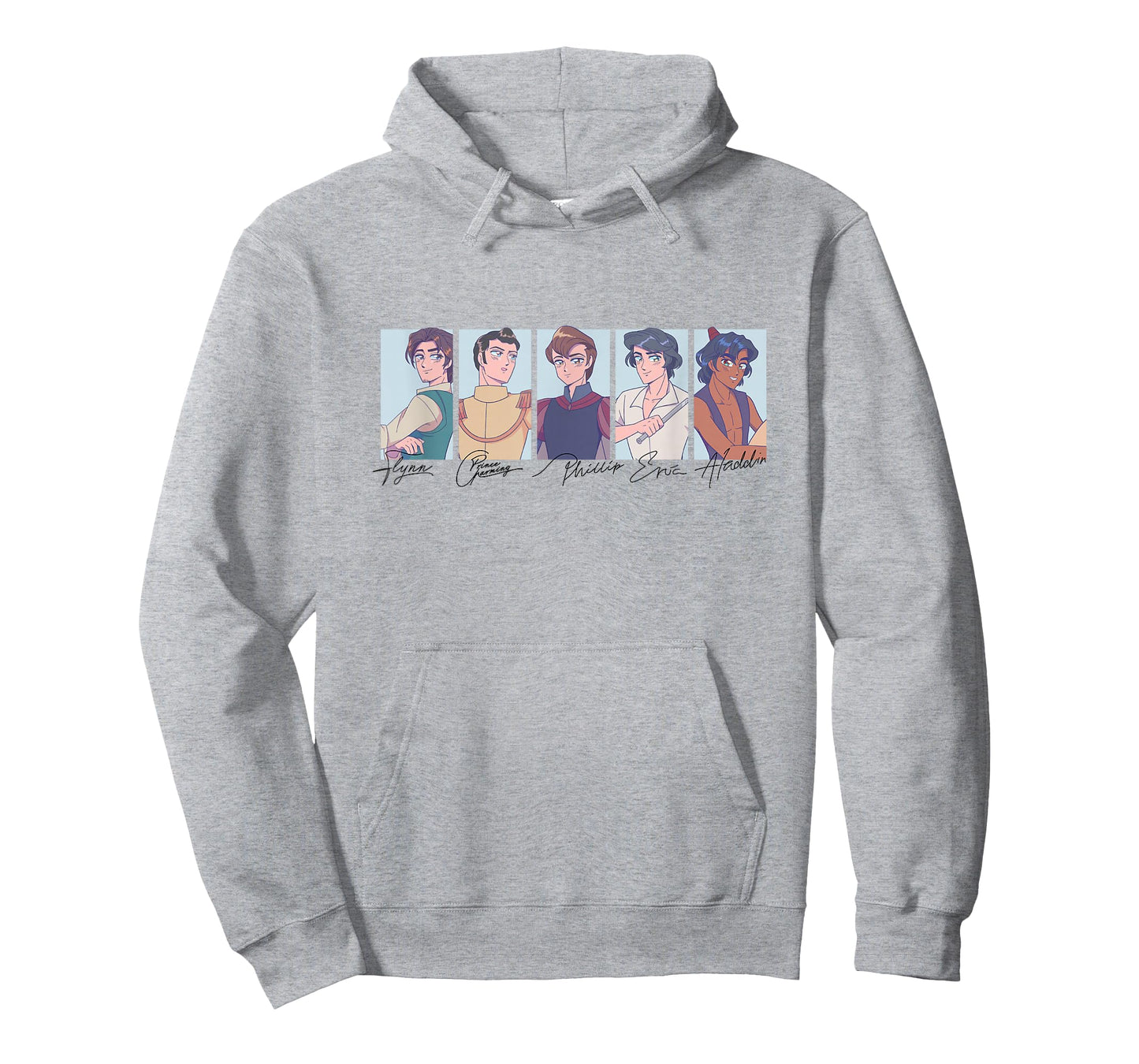 Disney Princess Princes Manga Version Group Shot Big Panels T-Shirt