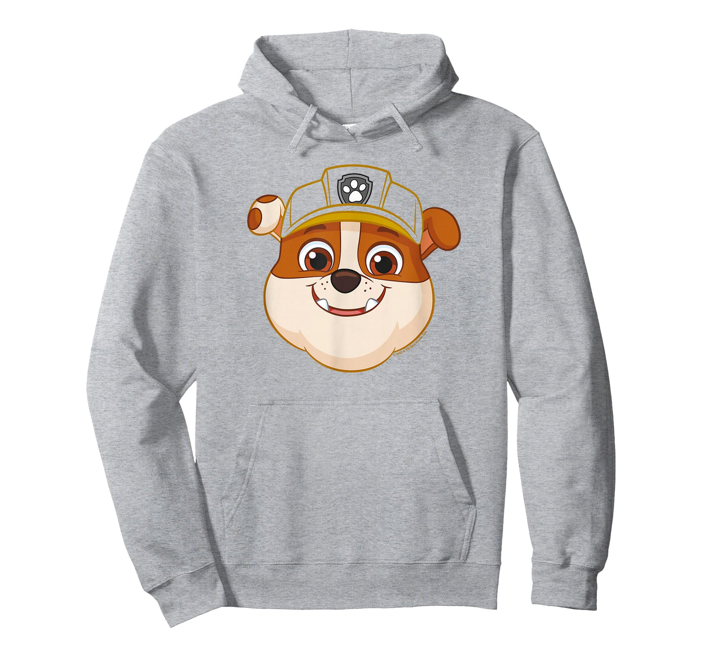 Paw Patrol Rubble Grin T-Shirt - Boys, Kids, Unisex - Yellow - Cartoon Bulldog - Crew Neck - Short Sleeve - Small (5-6 years) - Machine Wash