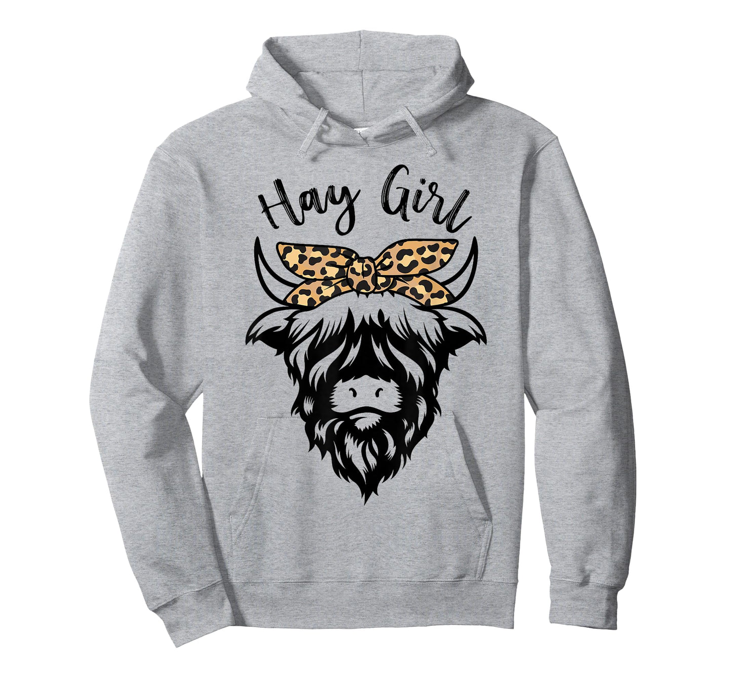 Hay Girl Farmer Leopard Highland Cattle Cow Farm Lovers T-Shirt