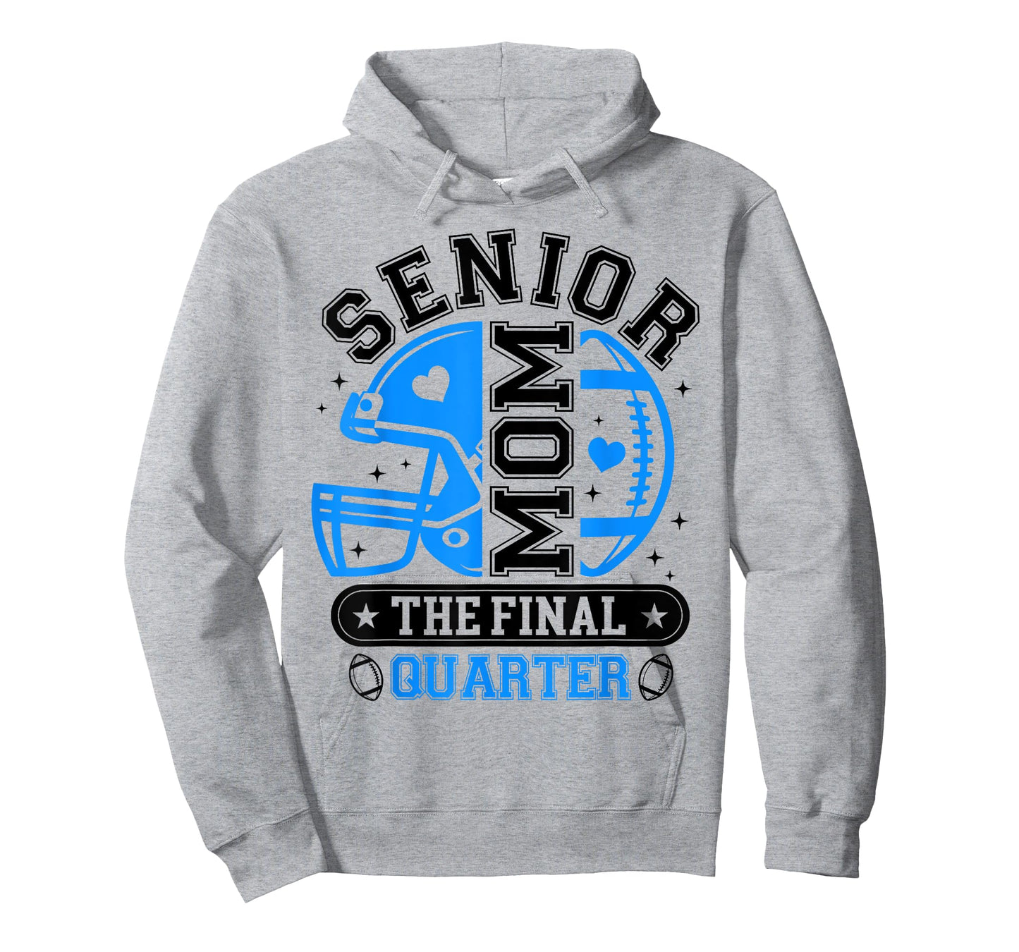 Football Senior Mom 2026 The Final Quarter Blue Black Vibes T-Shirt
