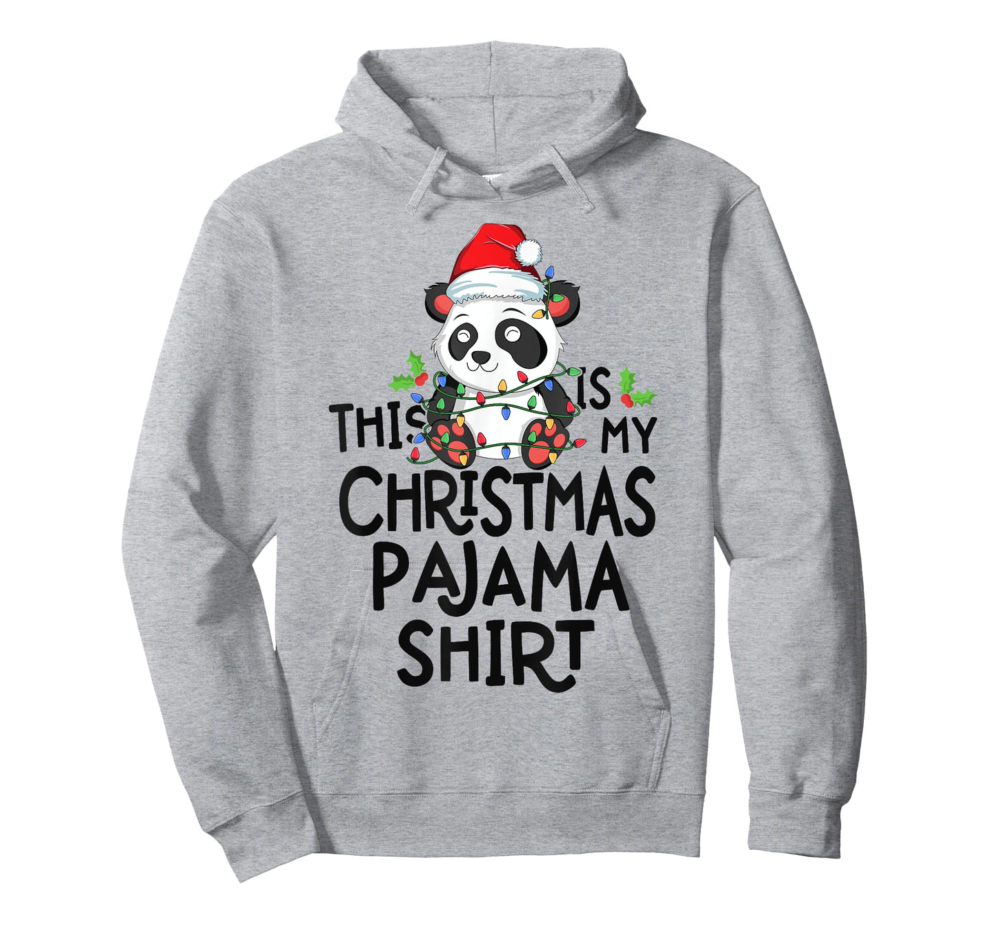Panda Tree Lights Funny This Is My Christmas Pajama Shirt T-Shirt