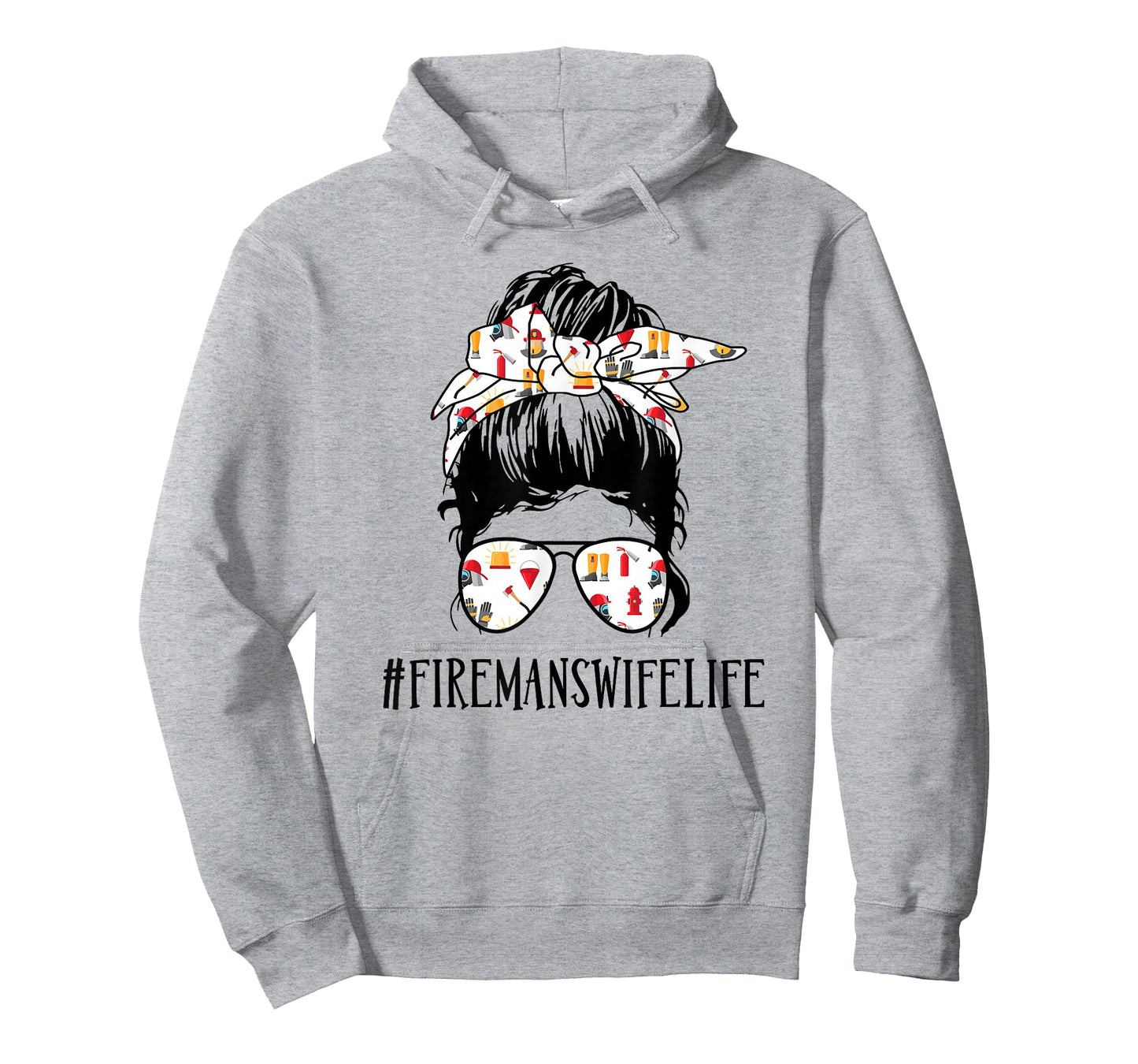 Fireman's Wife Life Messy Bun Girl T-Shirt