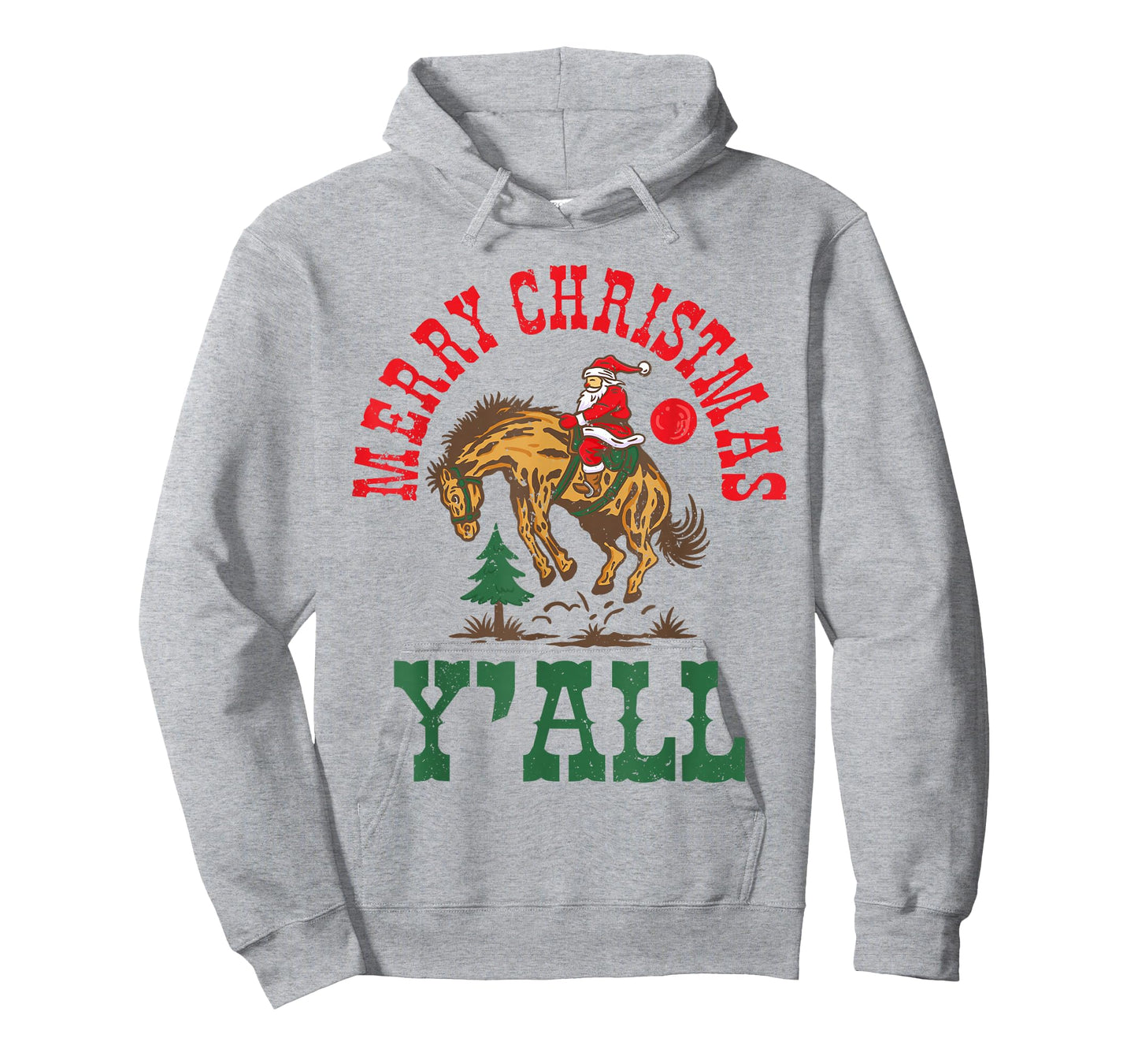 Merry Christmas Yall Western Country Rodeo Santa Cowboy T-Shirt