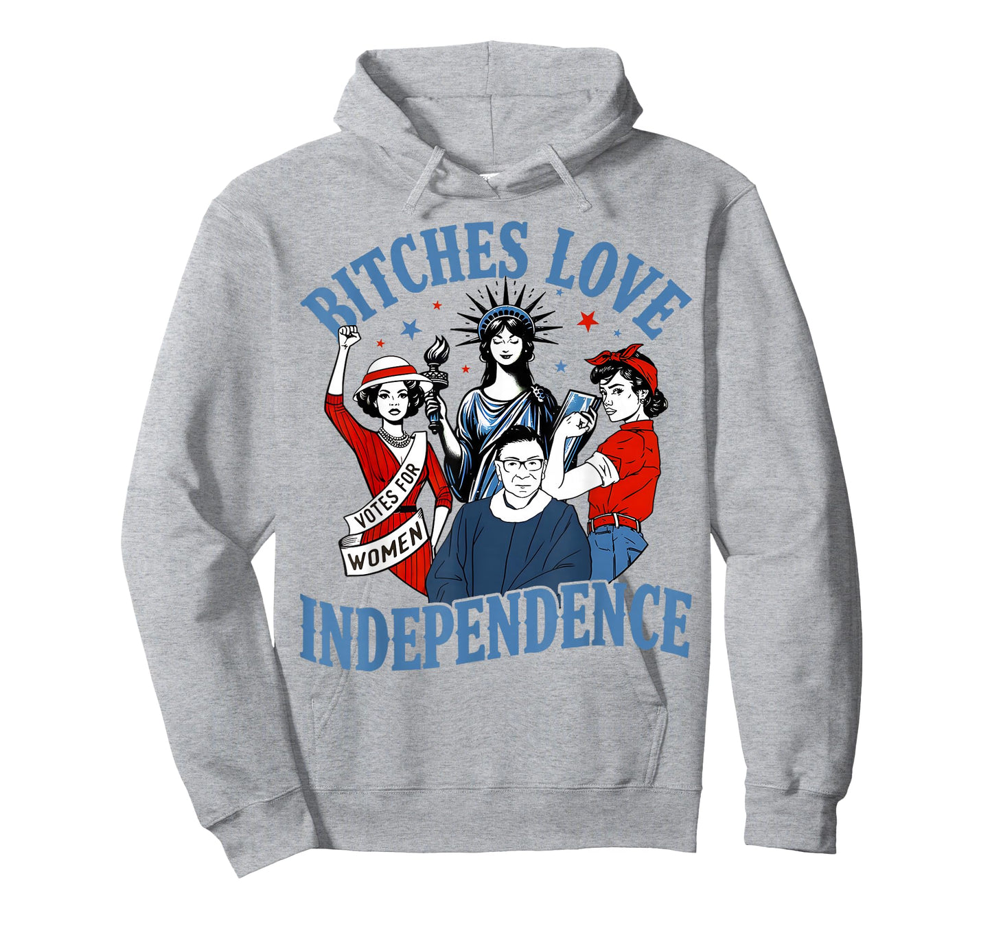 Bitches Love Independence Funny Women 4th Of July Retro T-Shirt