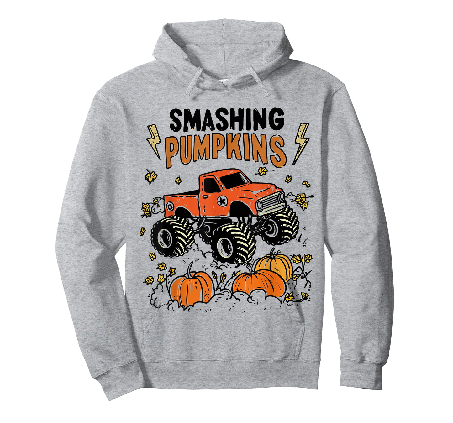 Retro Funny Monster Truck Smashing Pumpkin Boys Halloween T-Shirt