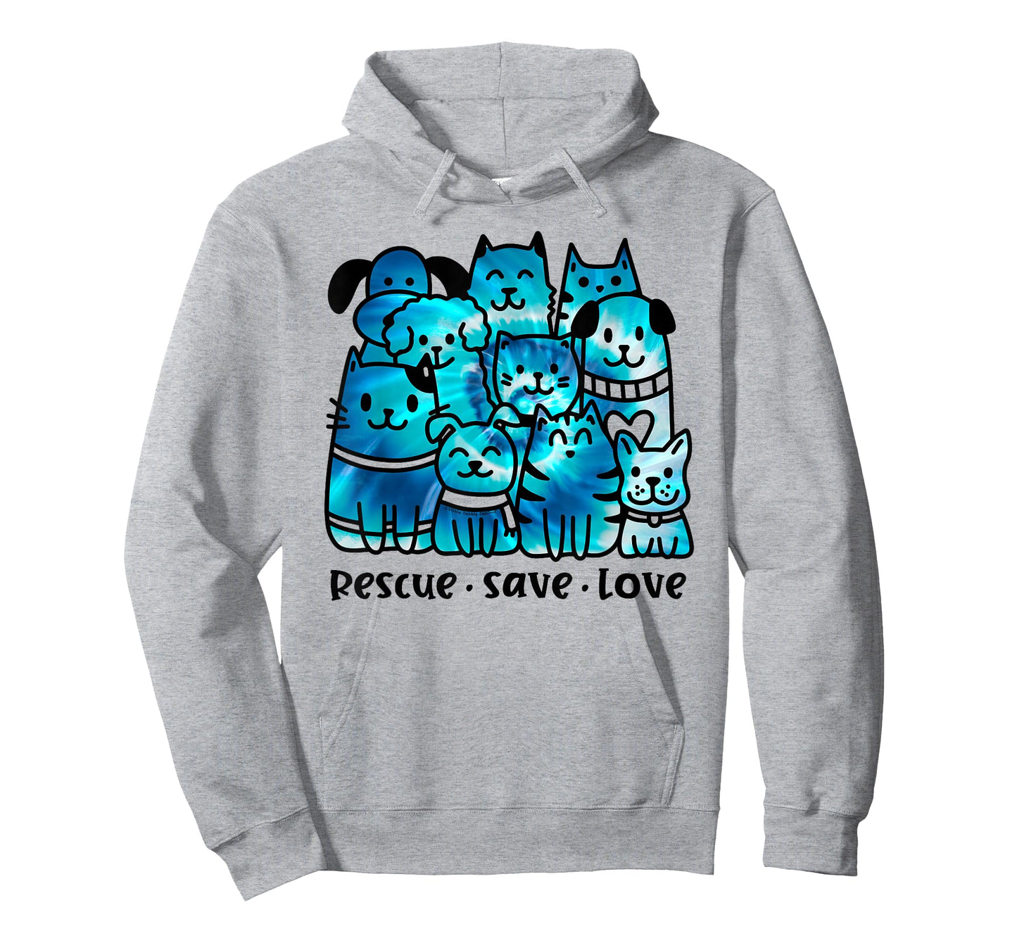 Rescue Save Love Cute Tie Dye Animal Rescue Dog Cat Lovers T-Shirt