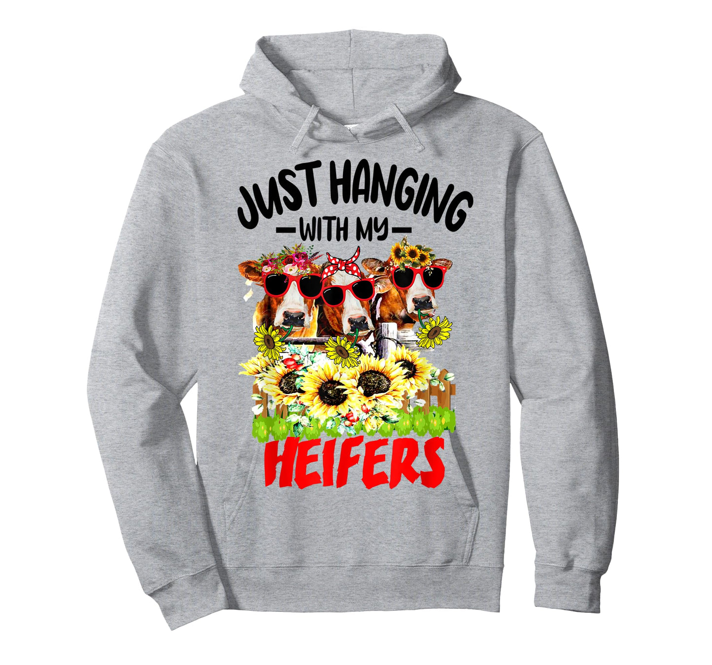 Just Hanging With My Heifers Cow Farm Animal Lovers Funny T-Shirt