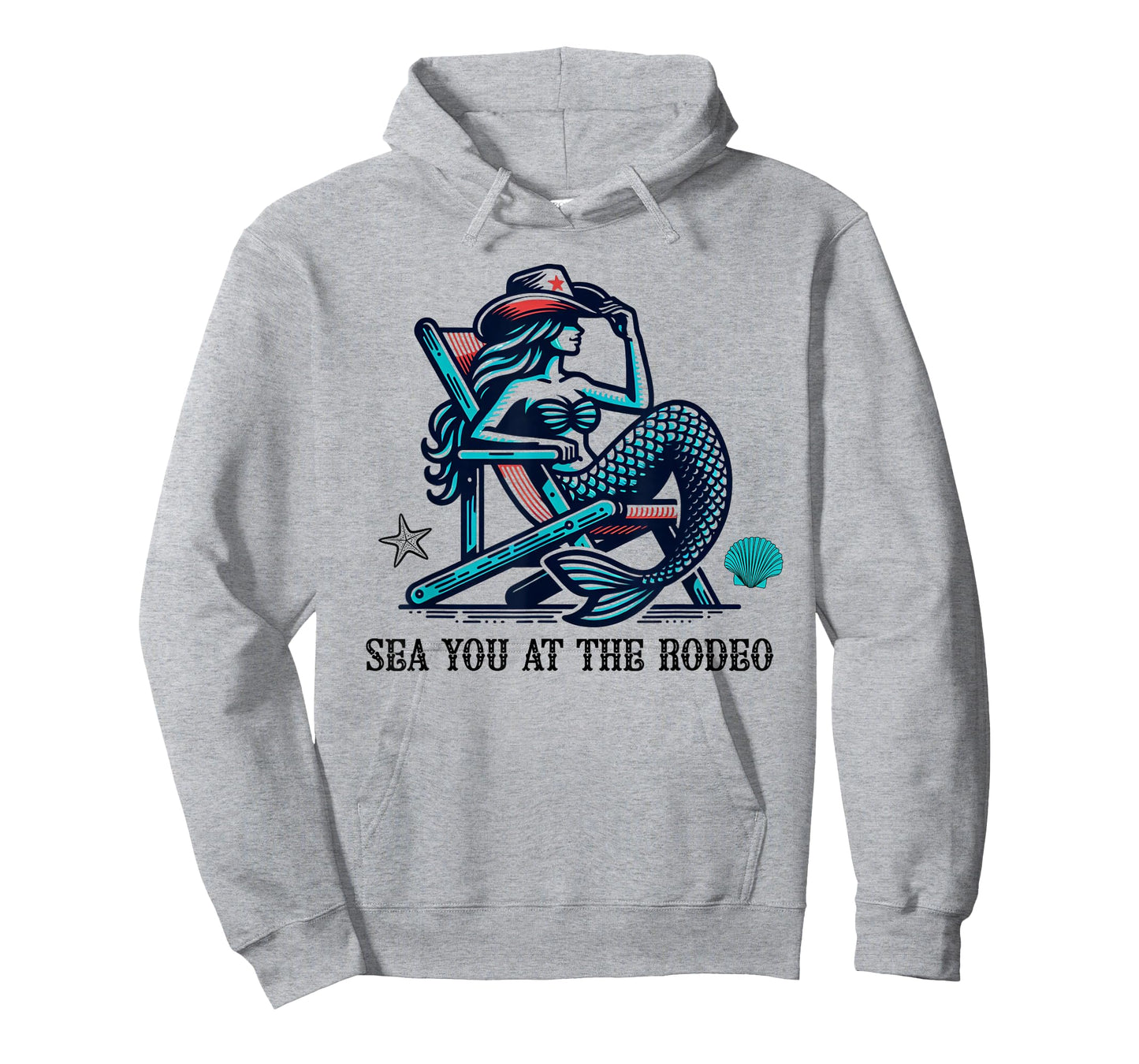 Sea You At The Rodeo Mermaid and Cowboy Hat Summer Beachy T-Shirt