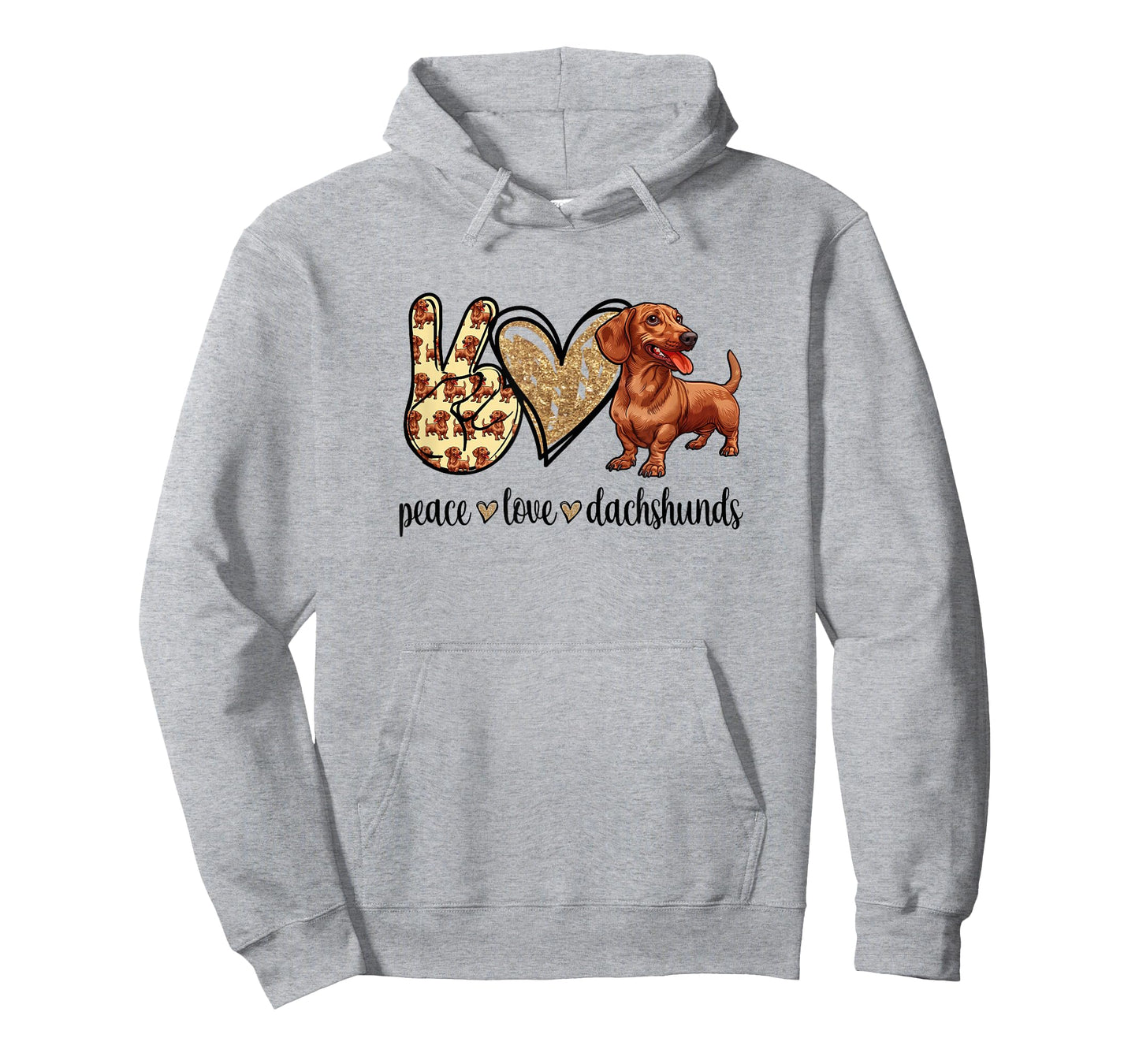 Funny Womens Girls Peace Love Dachshunds Lover T-Shirt