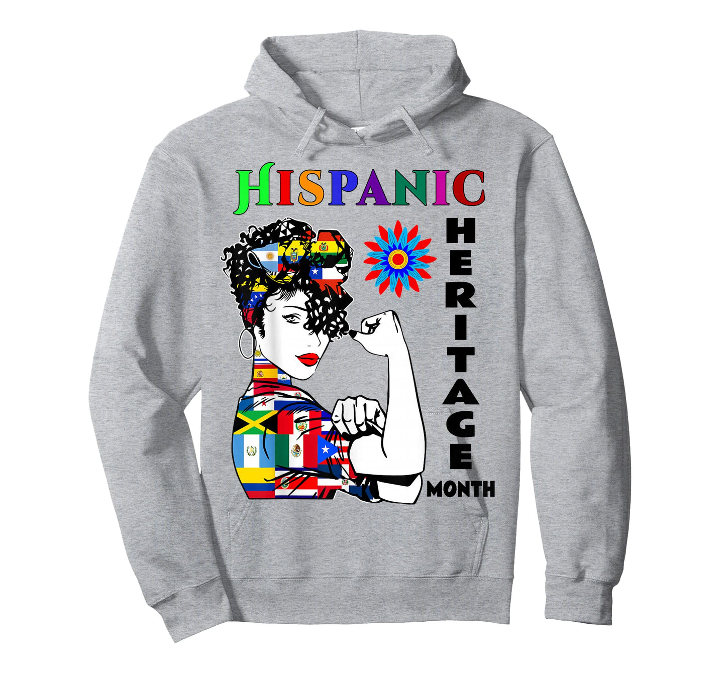 Hispanic Heritage Month Woman Latino Countries Flag T-Shirt