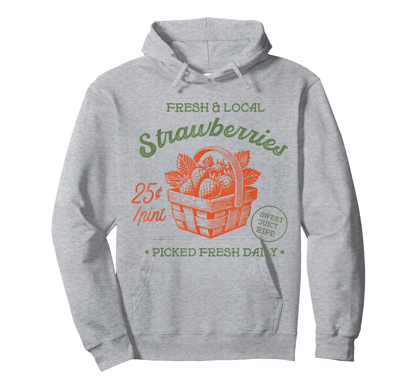 Fresh & Local Strawberries Basket Retro Farmer Market Tee T-Shirt
