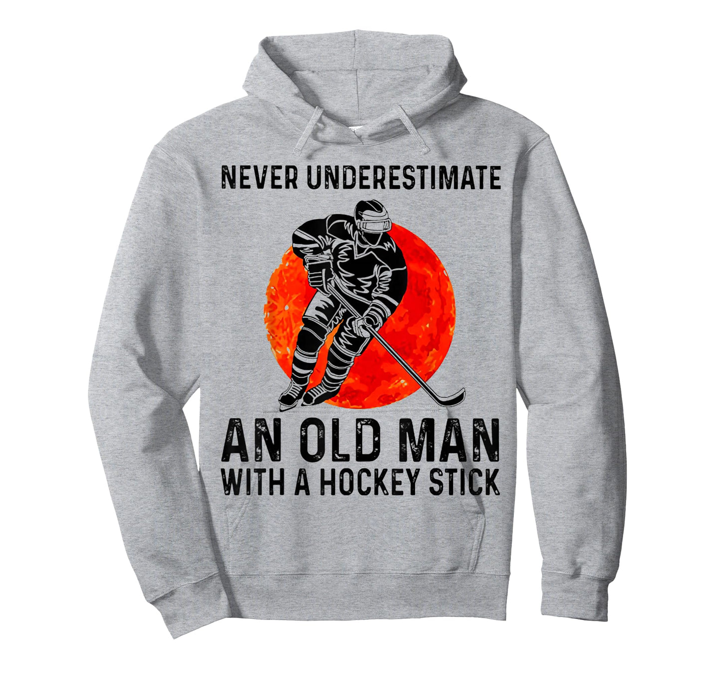 Never Underestimate an Old Man with A Hockey Stick T-Shirt
