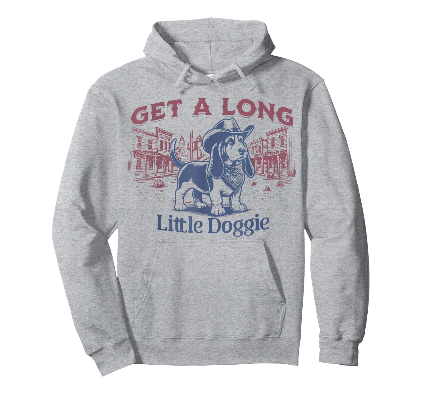Get A Long Little Doggie Basset Hound Vintage Western T-Shirt
