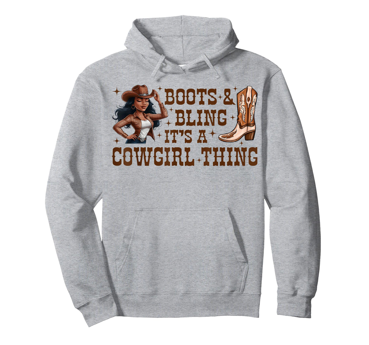 Boots and Bling Black Woman Boot Western Rodeo Cowgirl T-Shirt