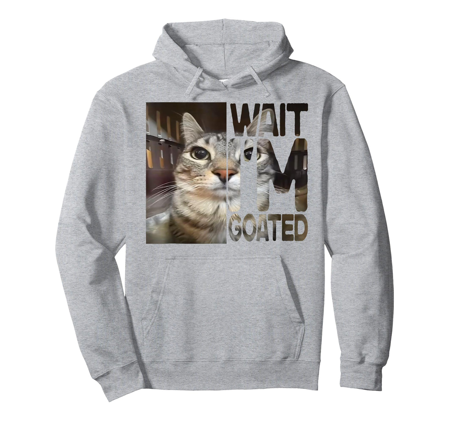 Funny Wait I'm Goated Silly Cat Meme Humor T-Shirt