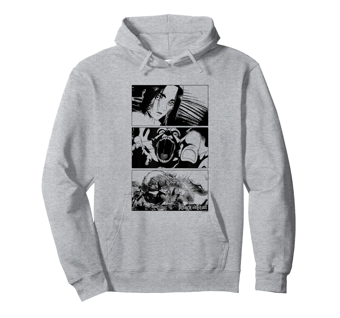 Attack on Titan Season 3 Stacked Scenes Black and White T-Shirt