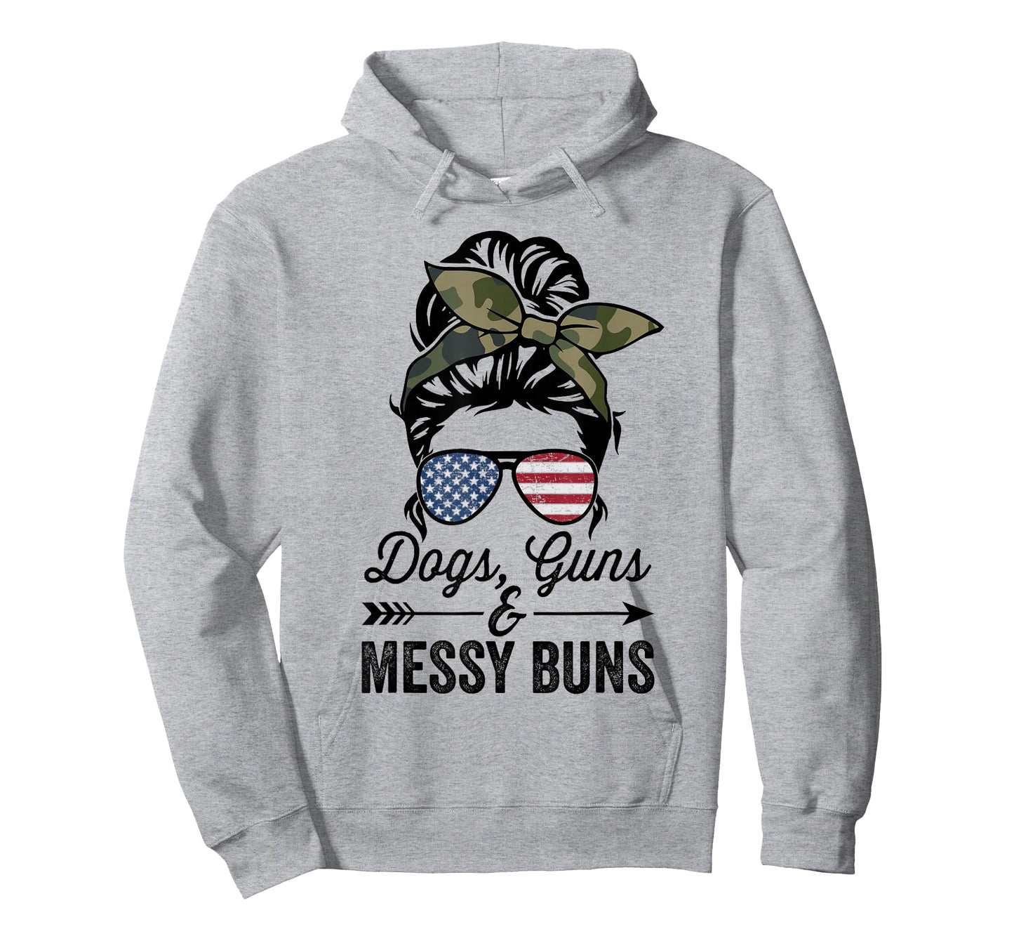 Funny Dogs Guns & Messy Buns - Womens Pro Gun Dog Lover T-Shirt
